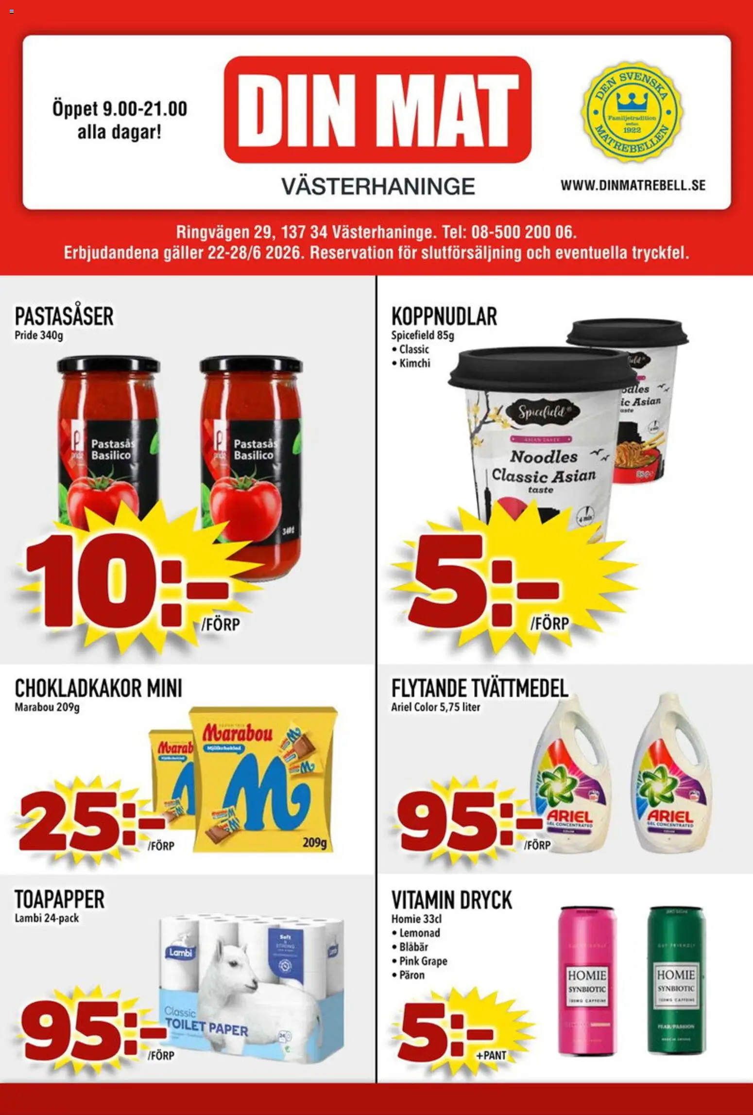 Din Mat reklamblad aktuell från 22/06/2026 | Sida: 1