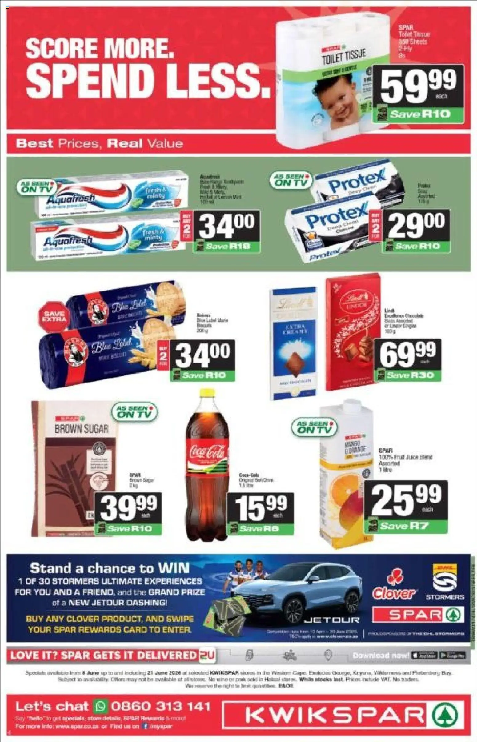 New KWIKSPAR catalogue – valid from 08.06.2026 | Page: 4 | Products: TV, Toilet, Wine, Pork