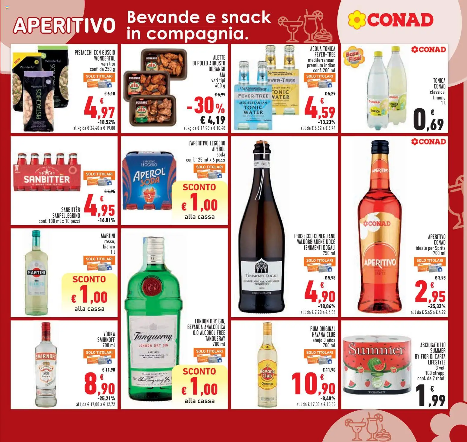 Volantino Conad del 16/07/2026 | Pagina: 17 | Prodotti: Arrosto, Gin, Limone, Aperol
