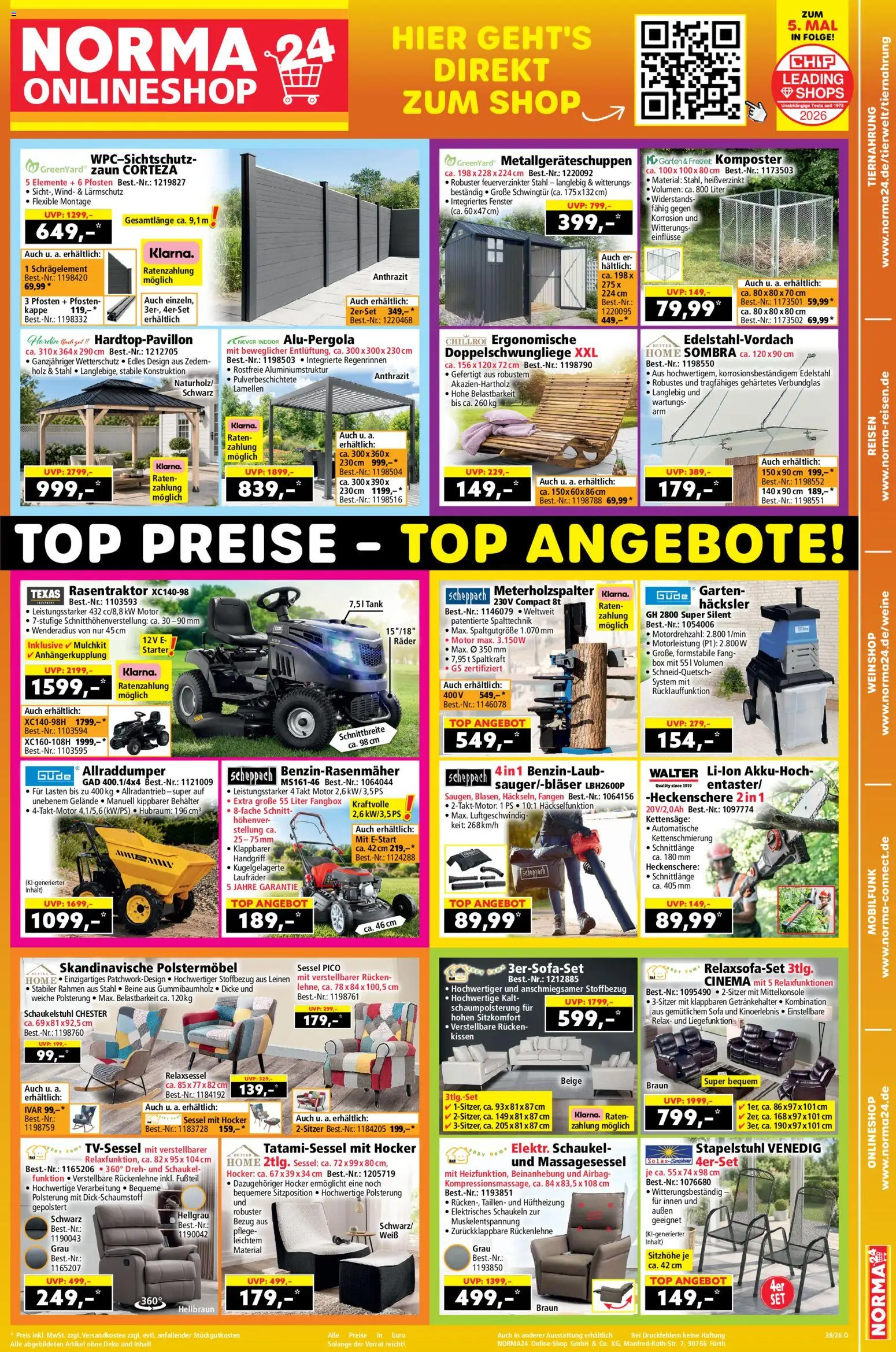 Norma Onlineshop – gültig ab 14.09.2026 | Seite: 1 | Produkte: Kissen, Sofa, Box, Kappe