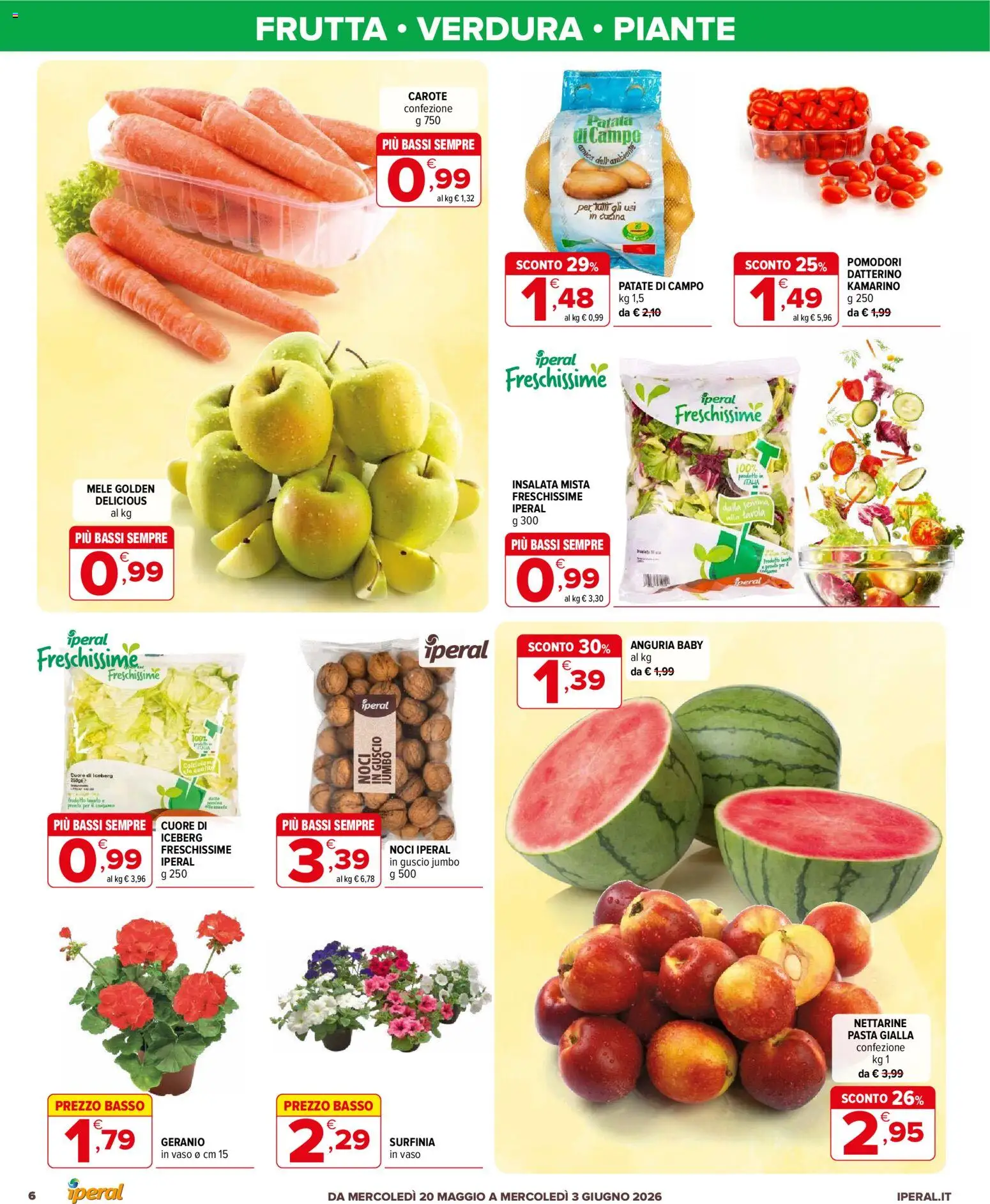 Volantino Iperal del 20.05.2026 | Pagina: 6 | Prodotti: Mele, Frutta, Pomodori, Noci