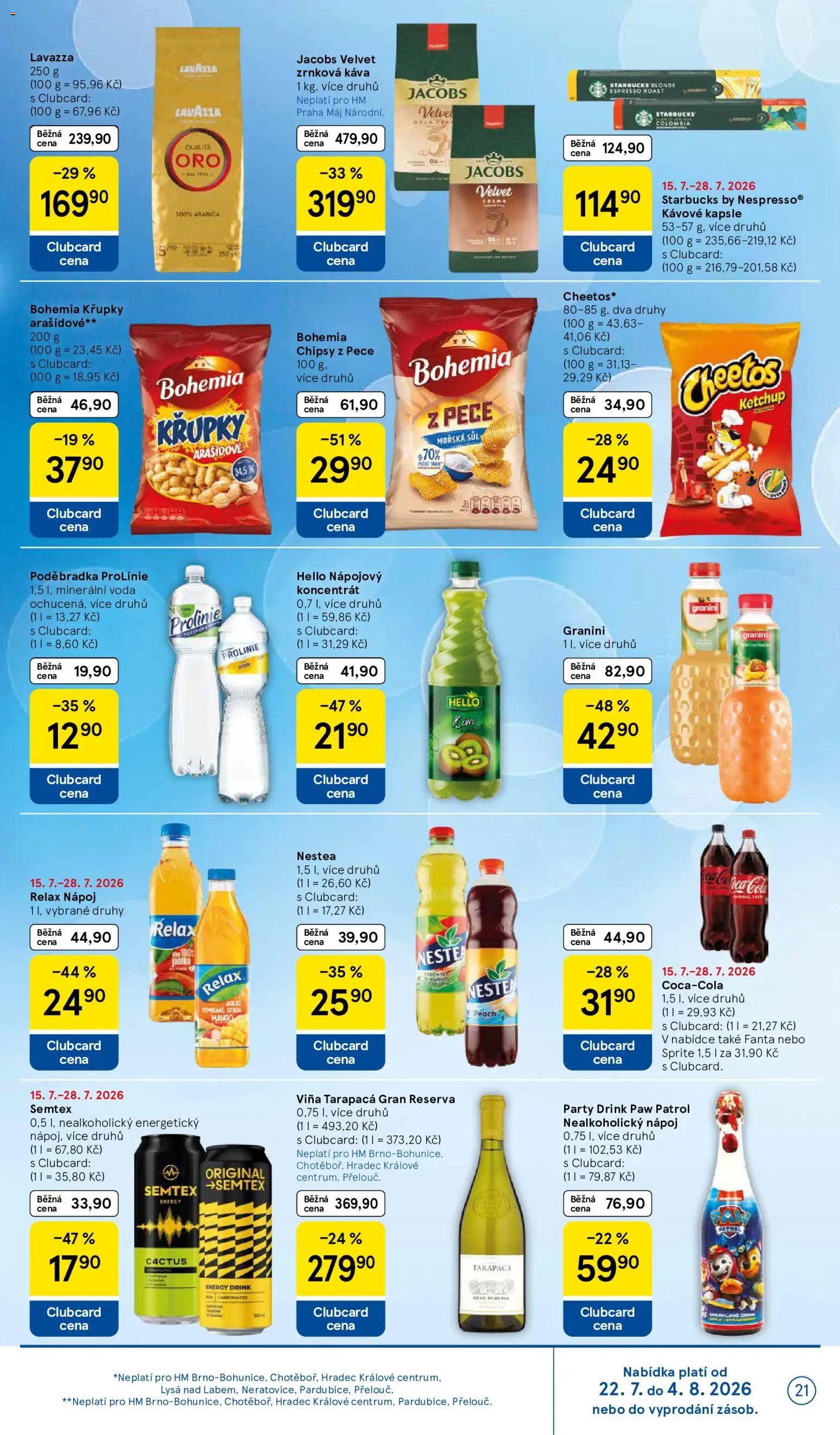 Tesco leták - Hypermarket od 22.07.2026 | Strana: 21 | Produkty: Nestea, Jacobs, Sprite, Energy drink