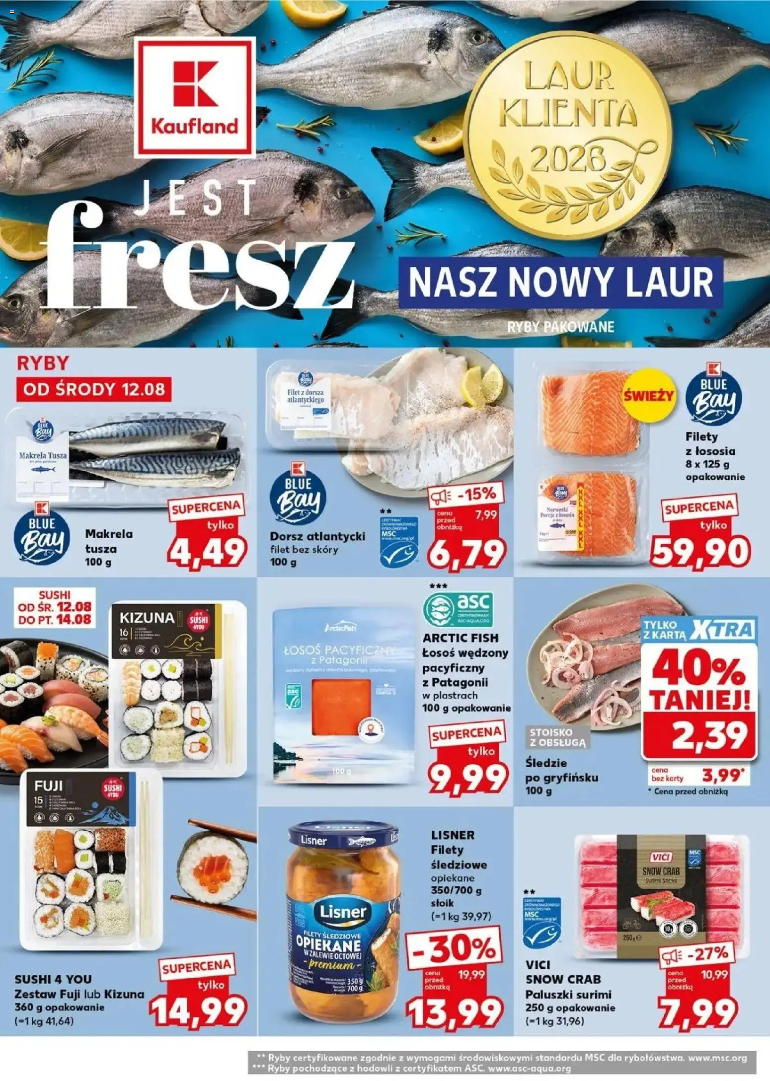 Kaufland gazetka - Mocny start od 17.08.2026 - od jutra PDF | Strona: 24 | Produkty: Filet z dorsza, Łosoś, Łosoś pacyficzny, Paluszki surimi