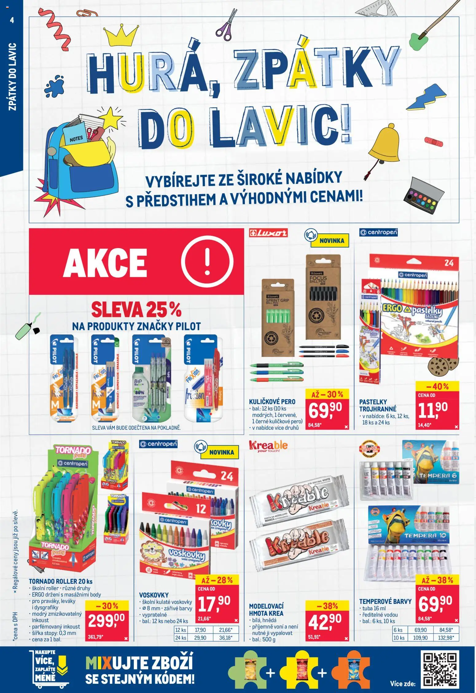 Makro leták - Nepotravinové zboží od 12.08.2026 | Strana: 4 | Produkty: Pastelky, Pero, Body, Barvy