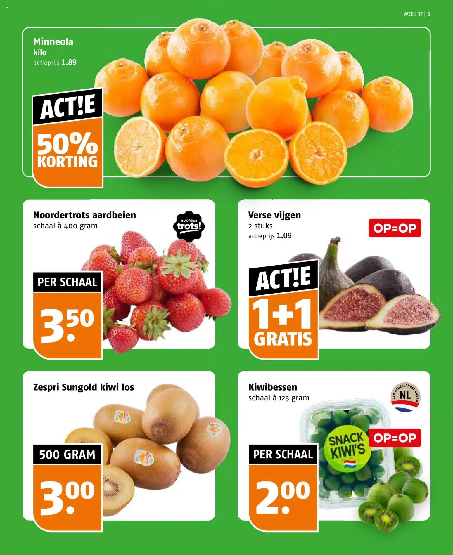 {H1} | Pagina: 5 | Producten: Aardbeien, Kiwi, Schaal, Kiwi's