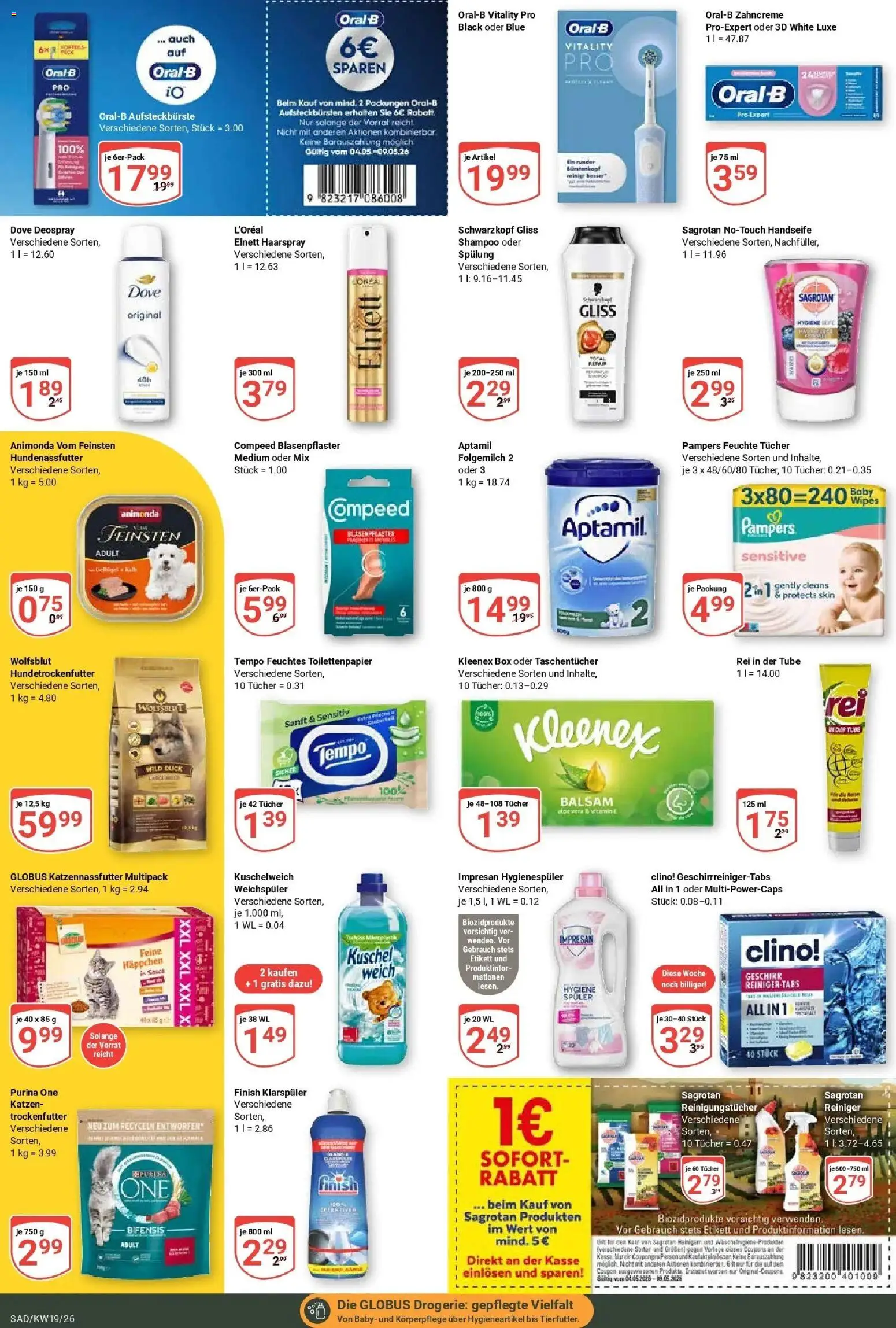 Globus Prospekt Schwandorf	 (ab 04.05.2026) » Angebote online | Seite: 16 | Produkte: Finish, Spülung, Haarspray, Reinigungstücher