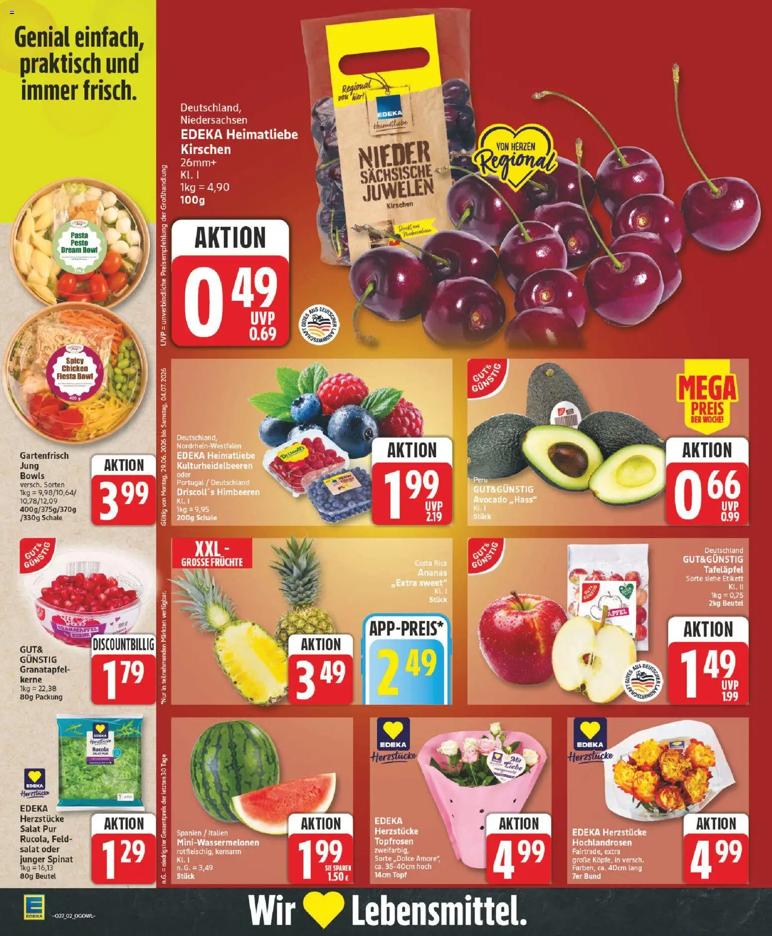 Elli Markt Prospekt Rietberg – gültig ab 29.06.2026 | Seite: 2 | Produkte: Himbeeren, Ananas, Kirschen, Pasta