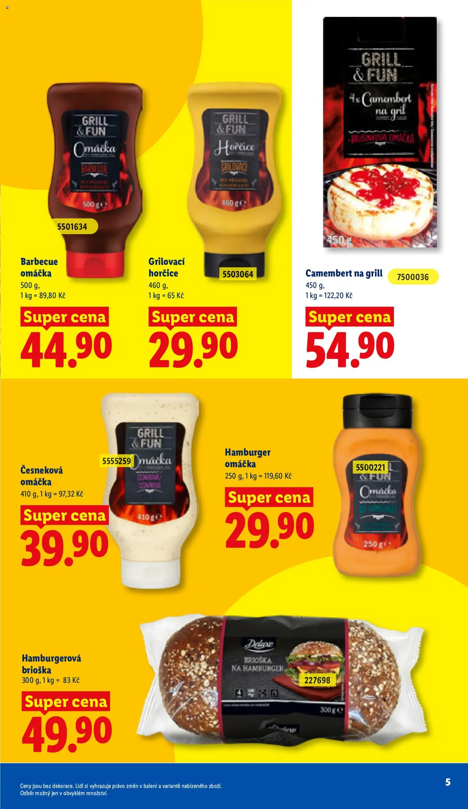 Lidl leták - Vše pro skvělé grilování od 05.05.2026 | Strana: 5 | Produkty: Brioška, Hamburger, Barbecue omáčka, Camembert