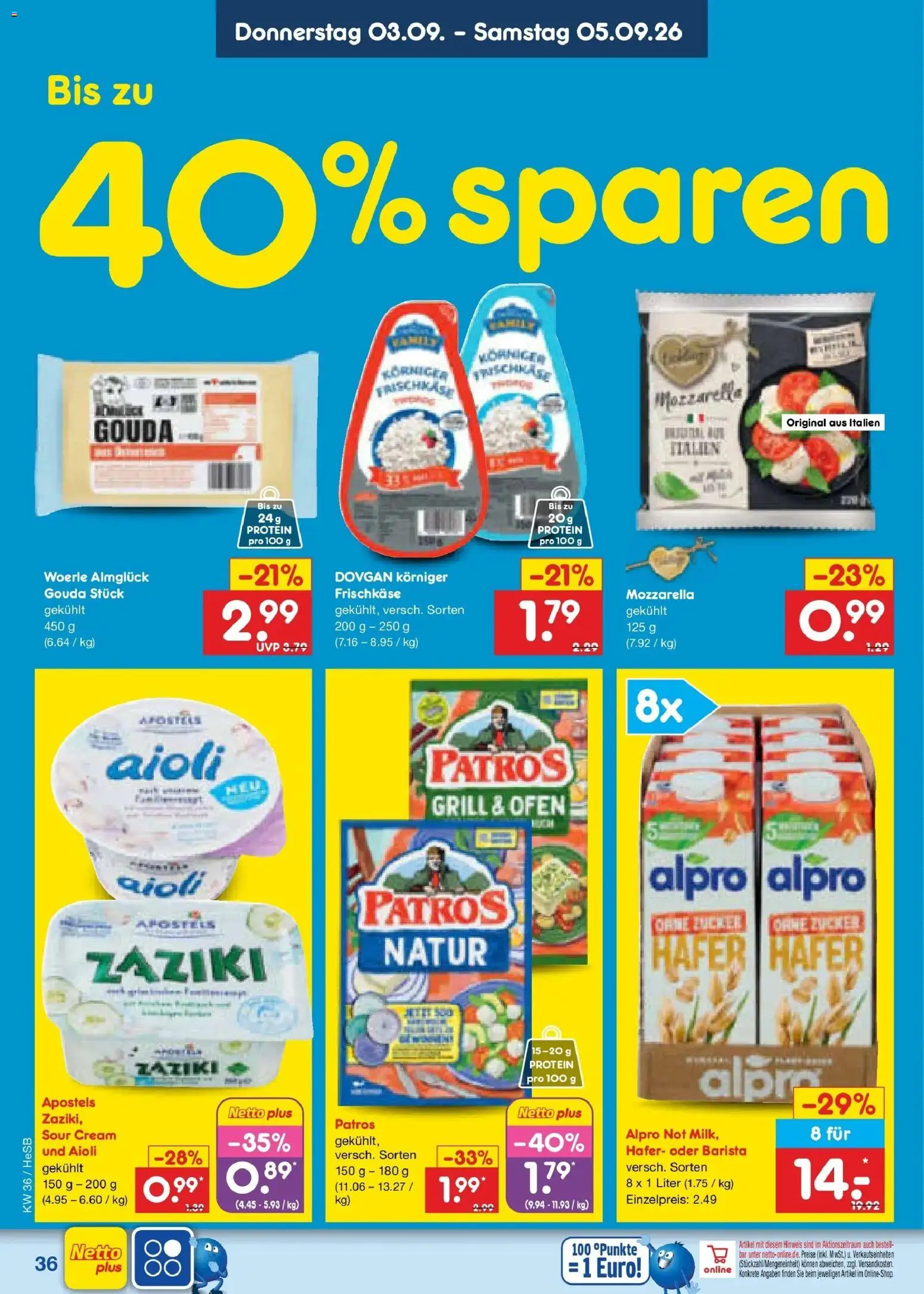 Netto Marken-Discount Prospekt Hamburg (ab 31.08.2026) » Angebote | Seite: 48 | Produkte: Grill, Mozzarella, Alpro, Frischkase
