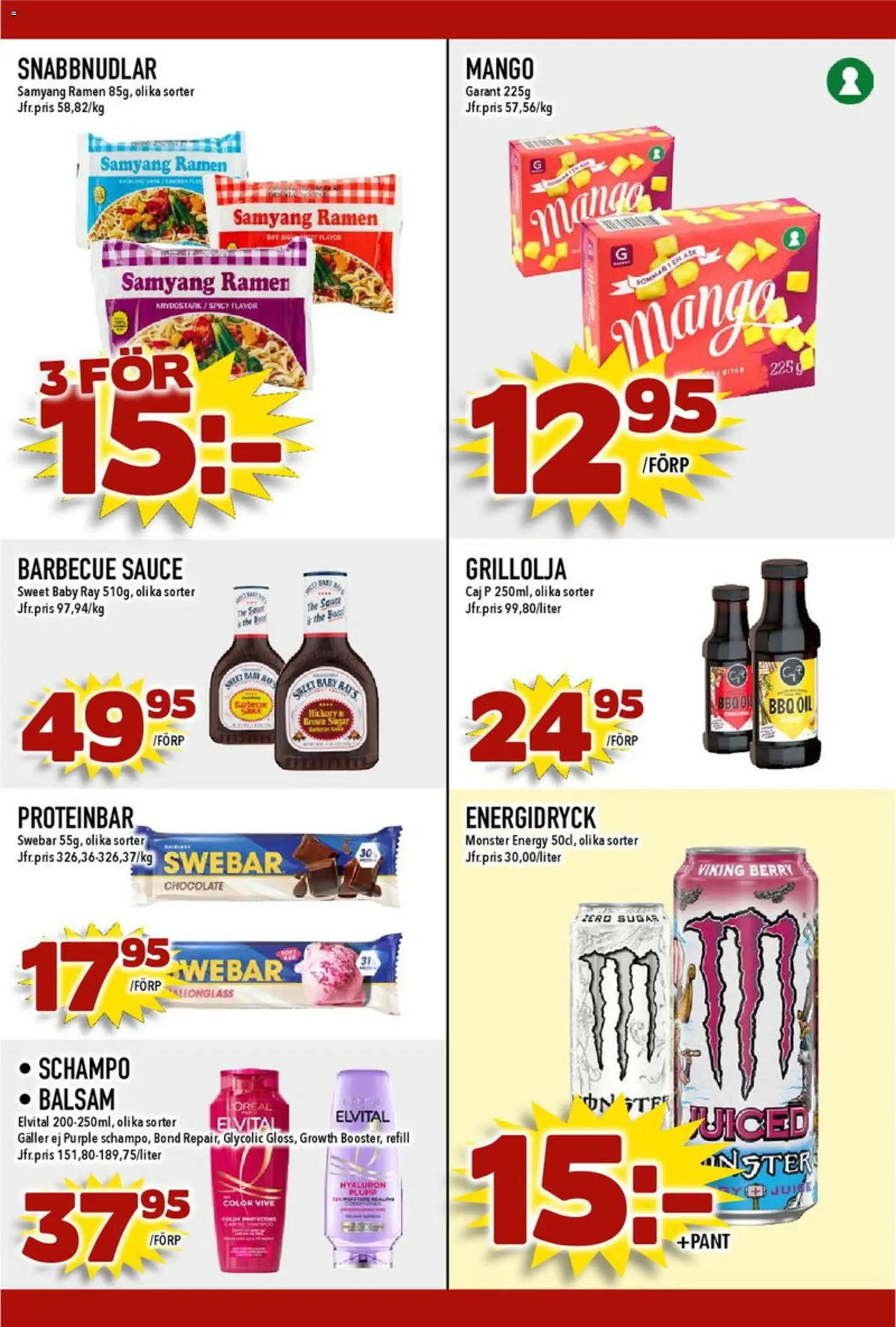 Matdax reklamblad aktuell från 18.05.2026 | Sida: 21 | Produkter: Schampo, Galler, Proteinbar, Mango