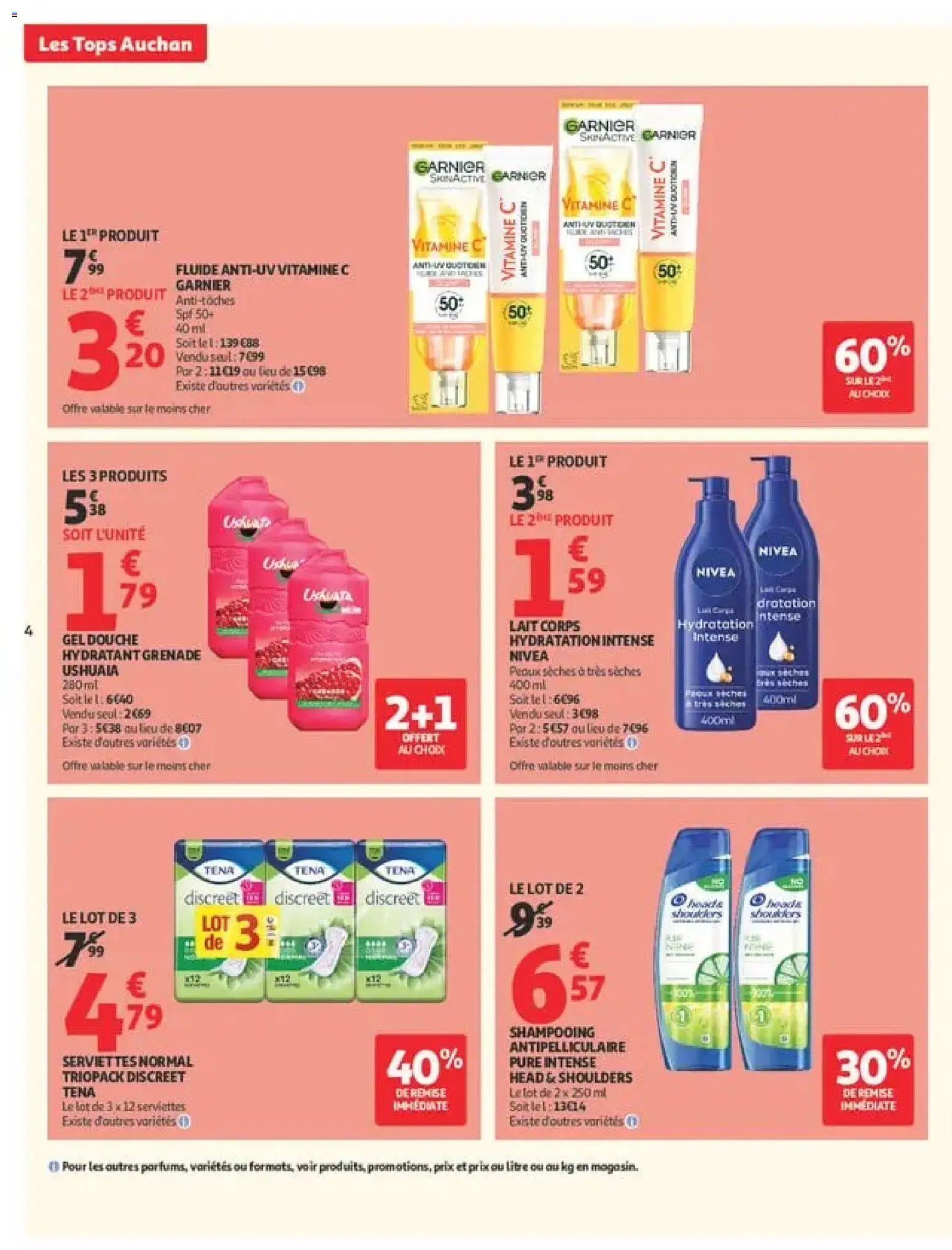 {H1} | Page: 4 | Produits: Shampooing, Gel douche, Grenade, Lait