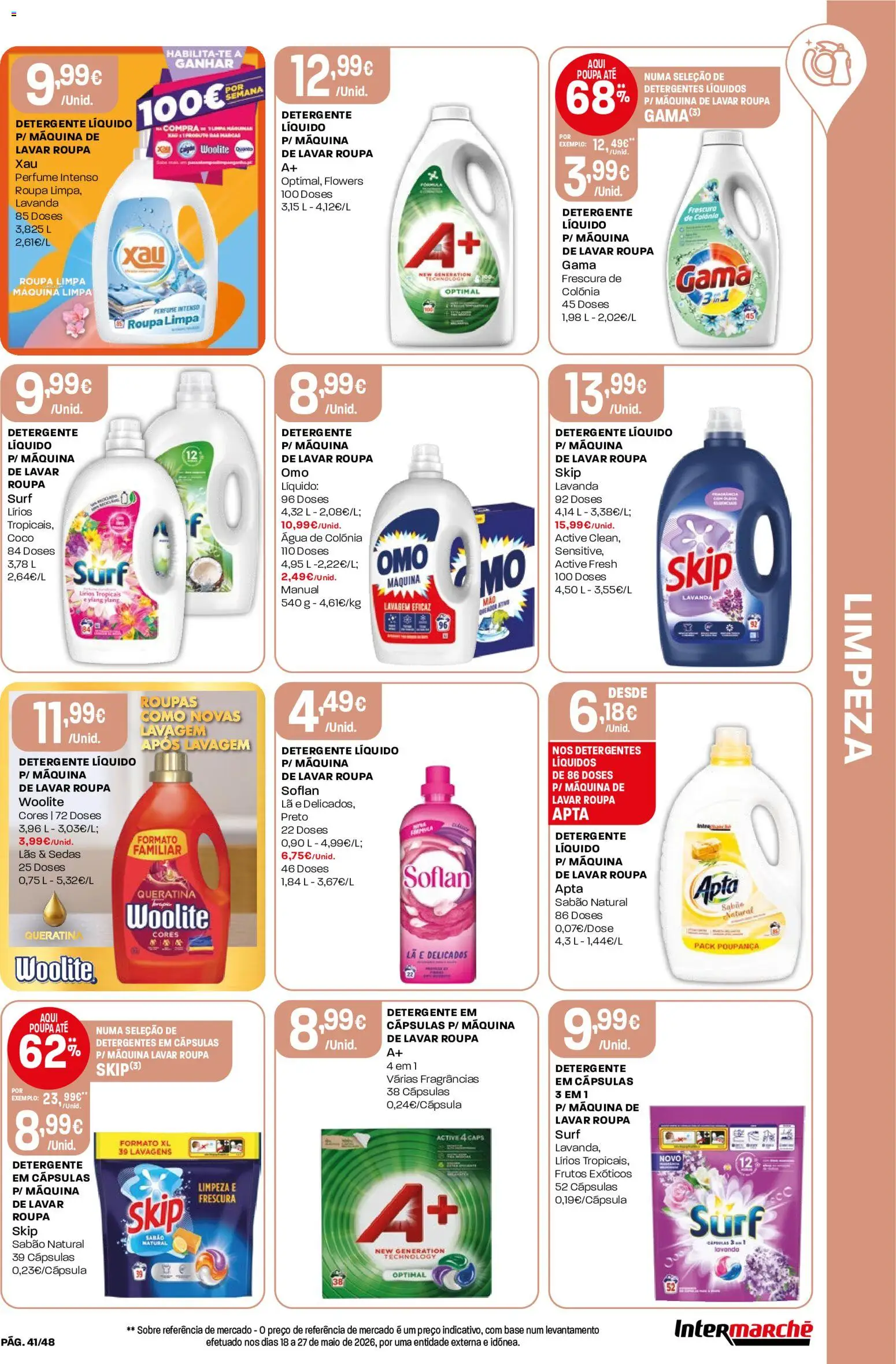 Intermarché folheto │ válido de 02/07/2026 | Página: 41 | Produtos: Máquina de lavar, Base, Detergente, Roupas