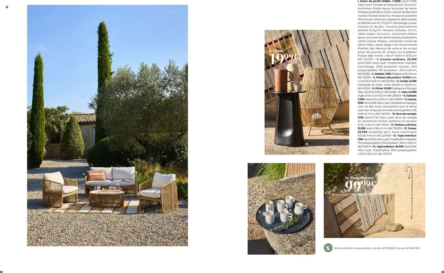 {H1} | Page: 7 | Produits: Peinture, Plateau, Liseuse, Tapis extérieur
