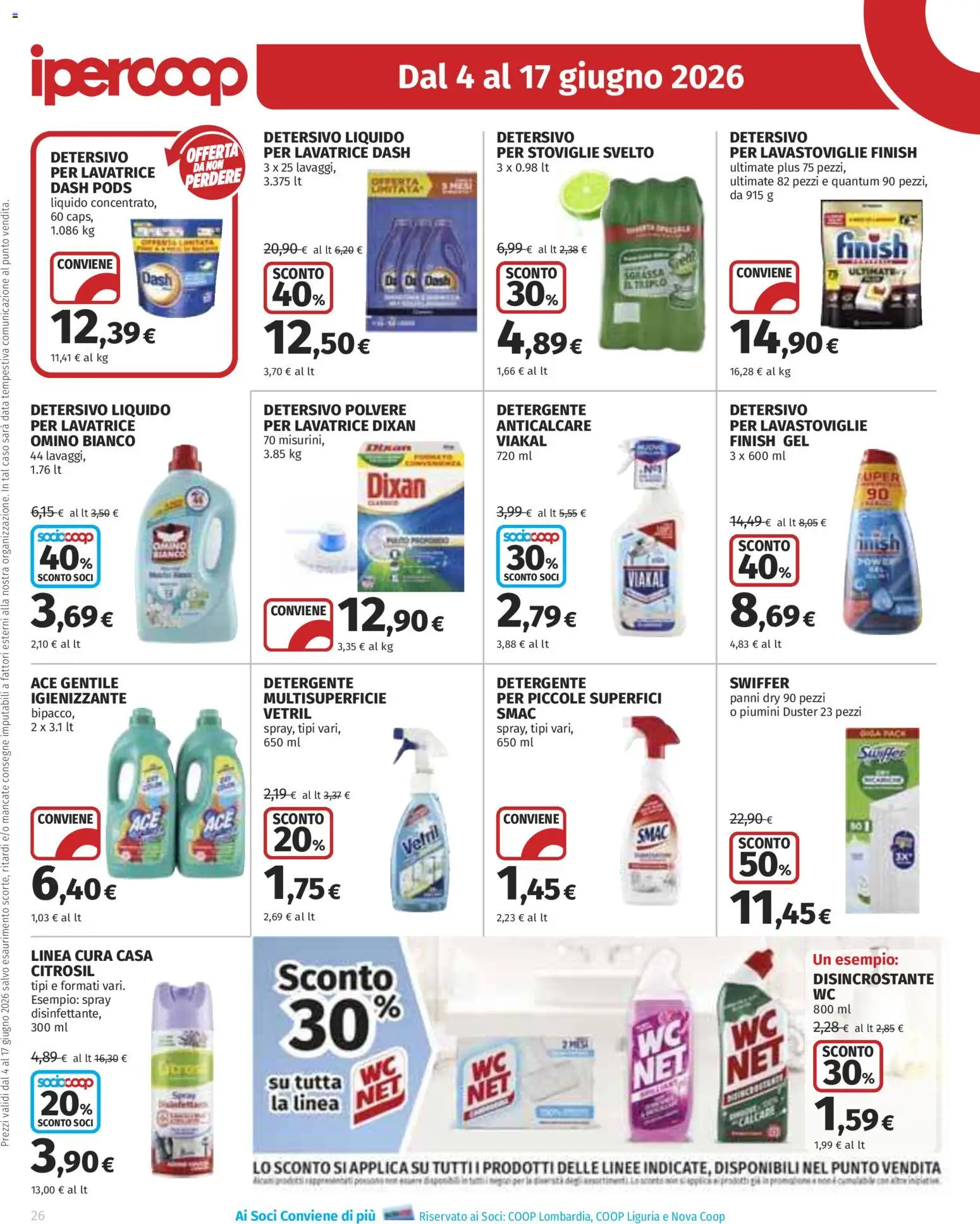 Volantino Ipercoop del 04.06.2026 | Pagina: 26 | Prodotti: Anticalcare, Lavatrice, Lavastoviglie, Data