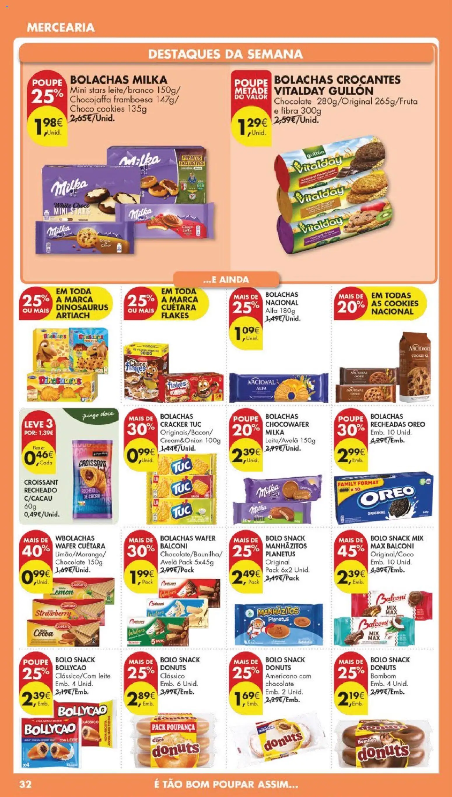 Pingo Doce folheto │ válido de 21.04.2026 | Página: 34 | Produtos: Bolachas milka, Bolachas, Manhãzitos, Chocolate
