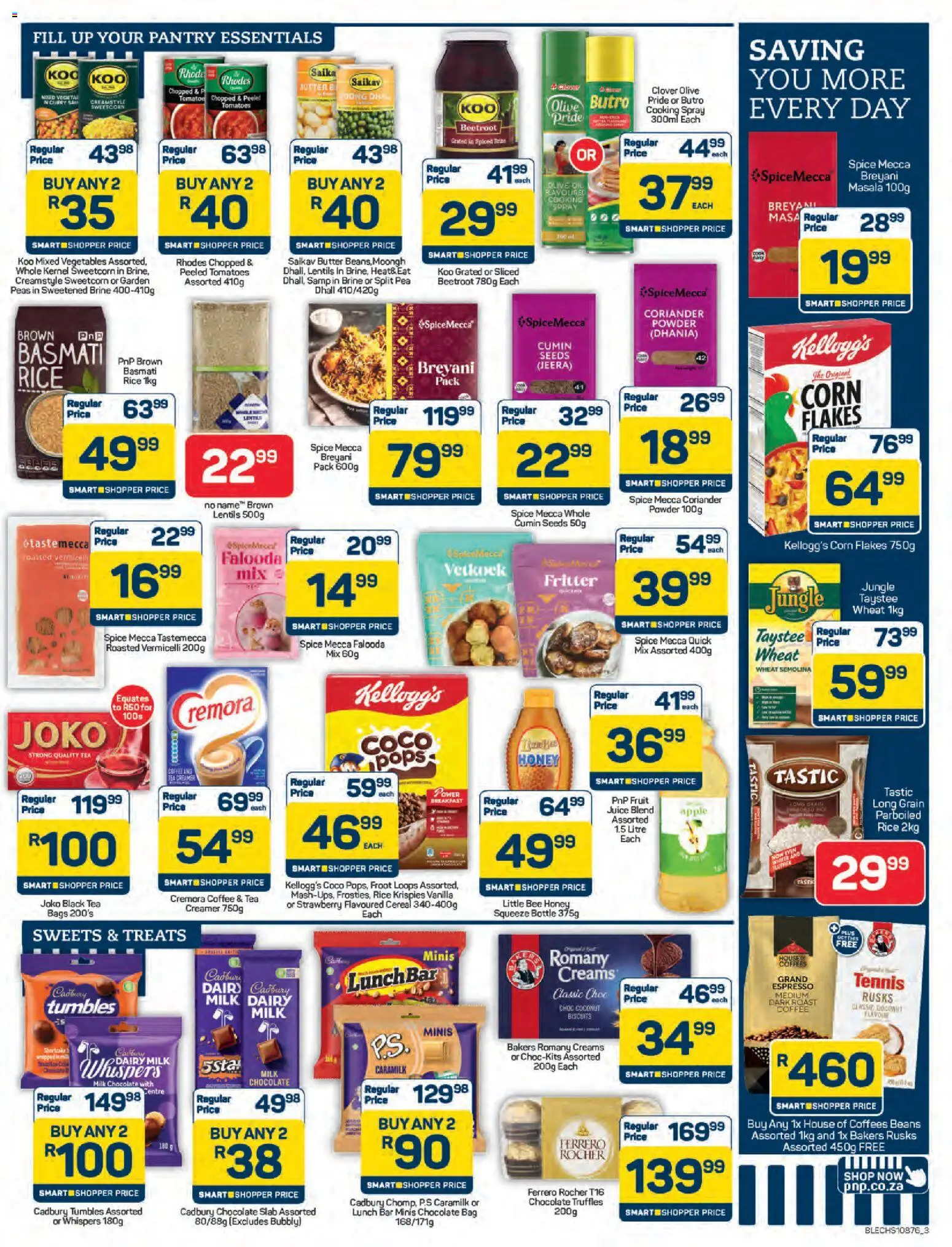 New Pick n Pay catalogue – valid from 25.05.2026 | Page: 3 | Products: Milk, Coffee, Tea, Vegetables