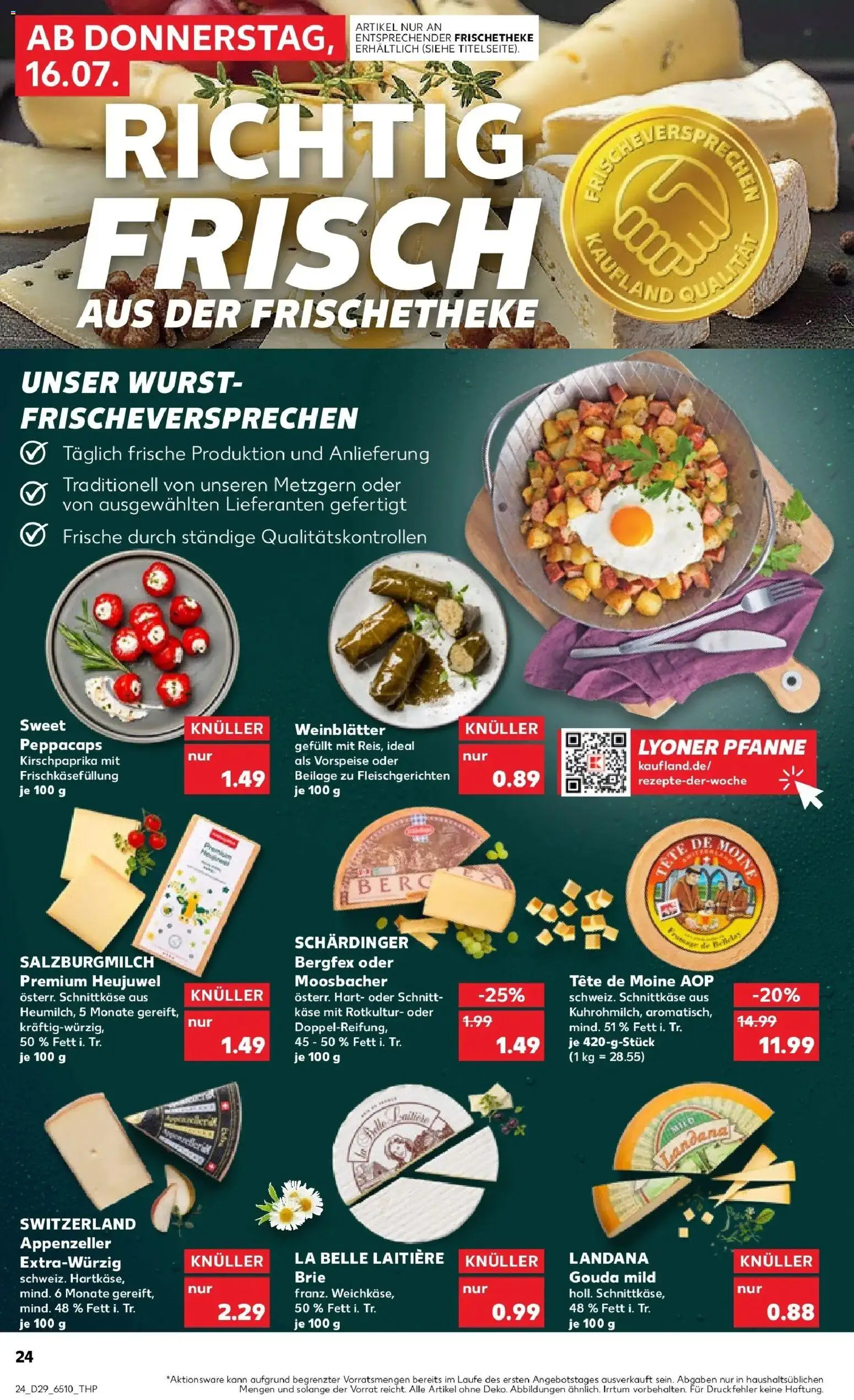 Kaufland Prospekt Jülich – gültig ab 16.07.2026 | Seite: 24 | Produkte: Käse, Gouda, Wurst