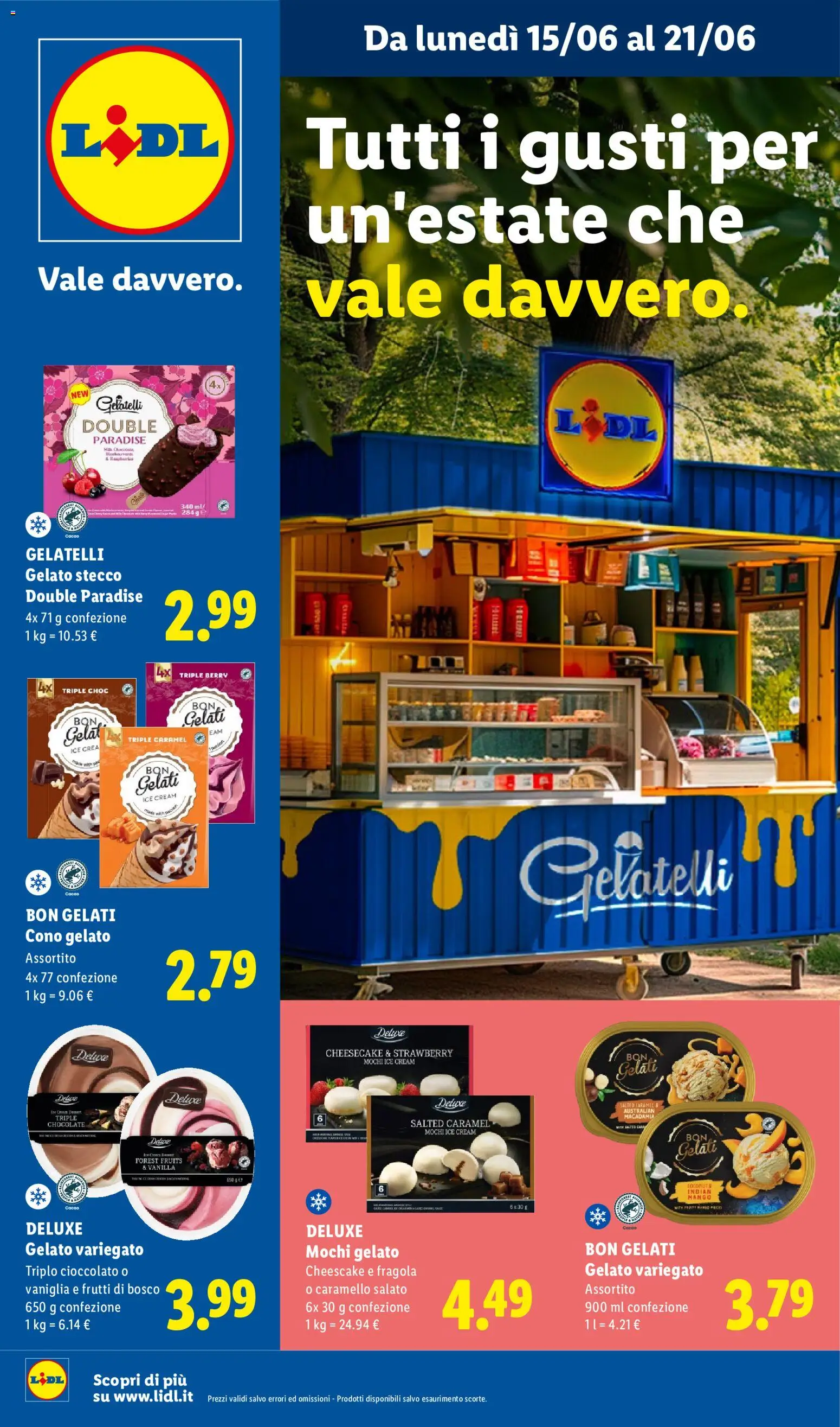 Volantino Lidl del 15.06.2026 | Pagina: 1 | Prodotti: Cioccolato, Gelato, Mango, Cacao