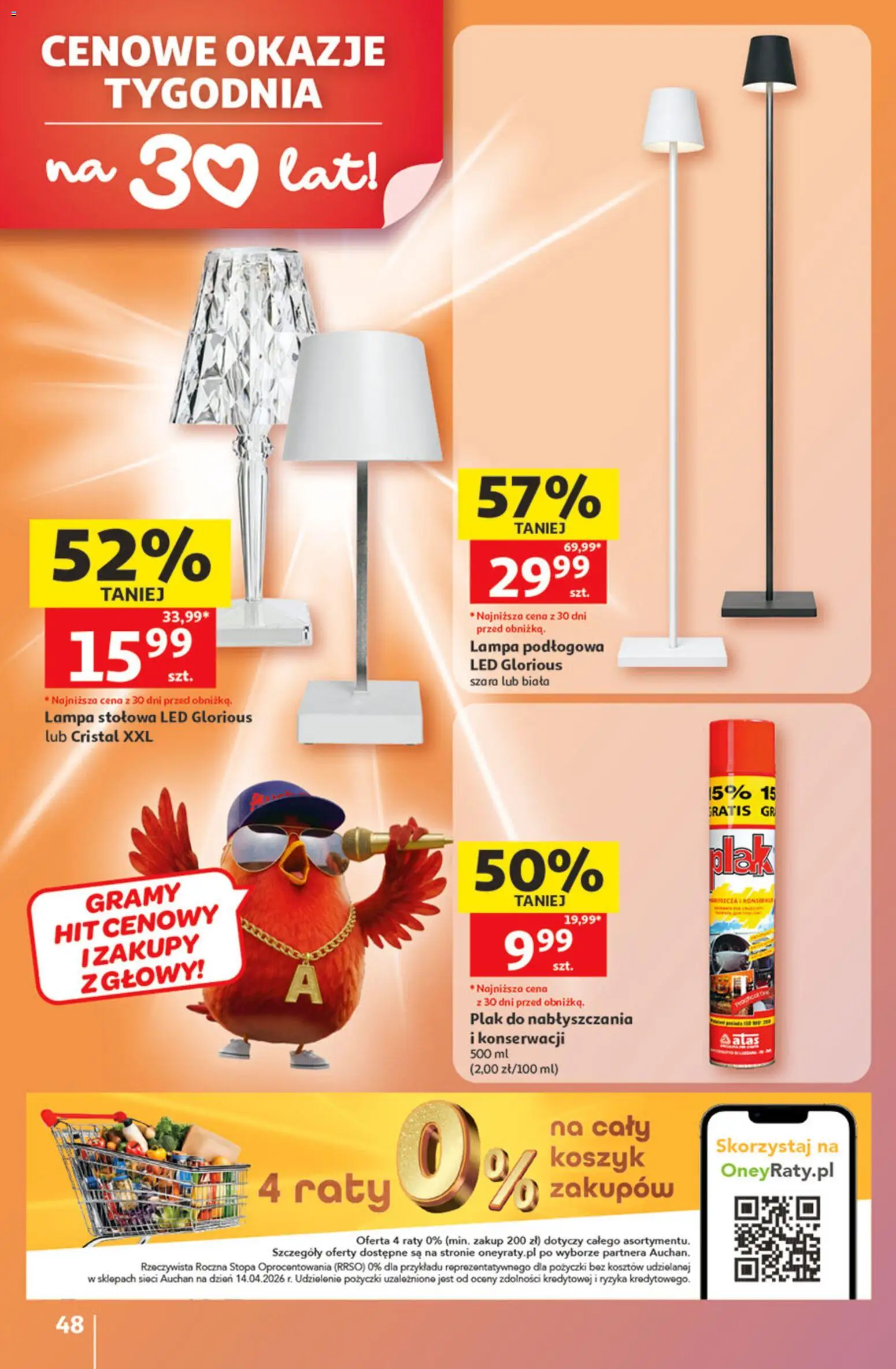 Auchan gazetka - 30 Lat Hipermarket od 21.05.2026 | Strona: 48 | Produkty: Lampa