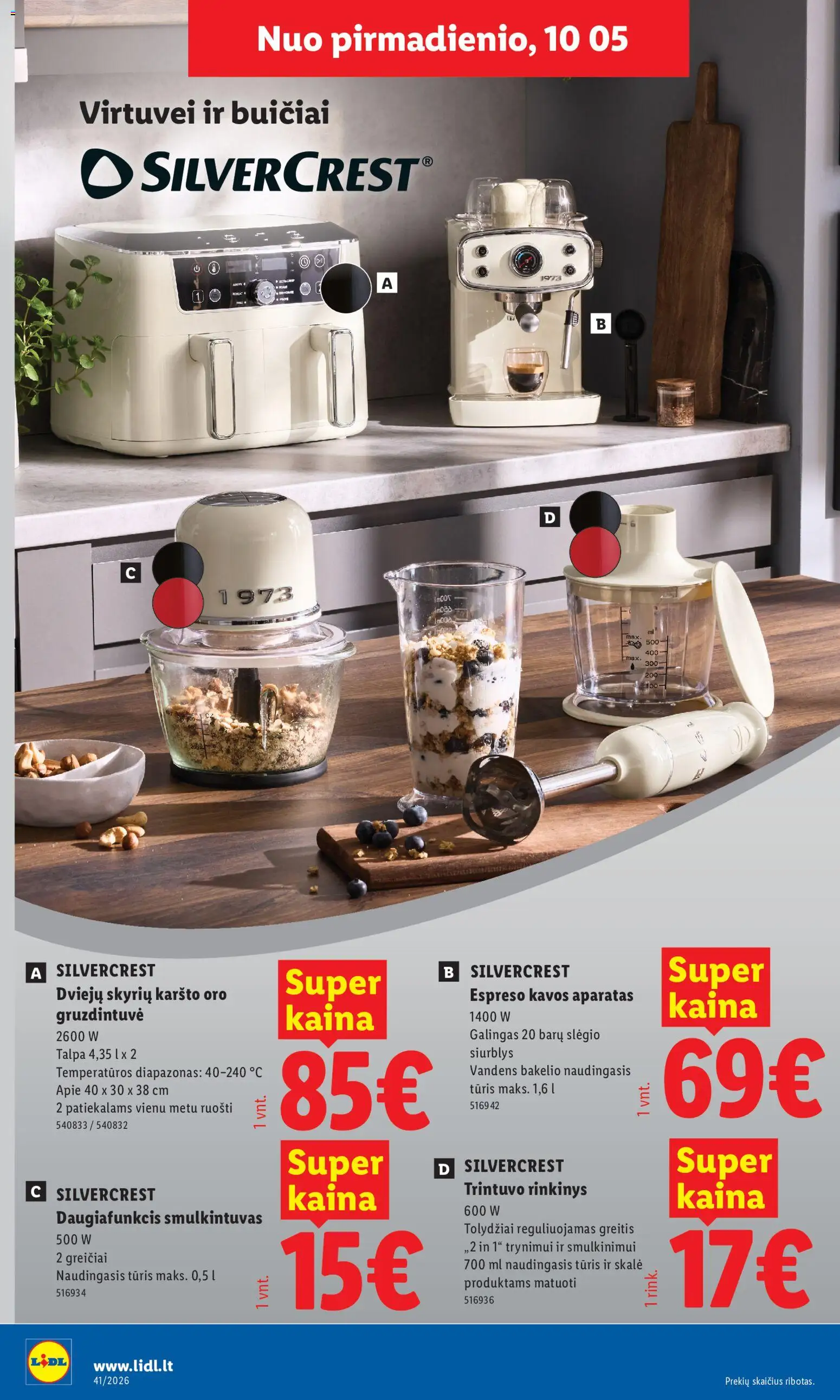 LIDL akcijos nuo 2026.10.05 | Puslapis: 2 | Prekių: Smulkintuvas, Kavos aparatas