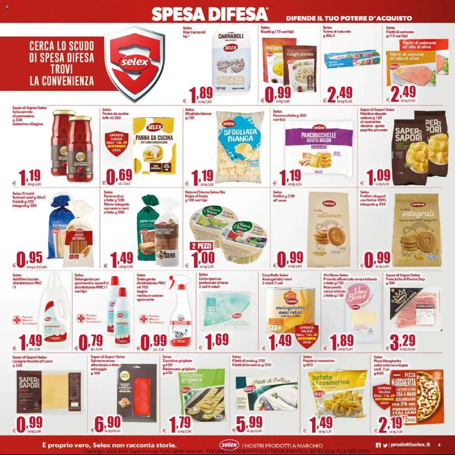 Volantino Elite Supermercati del 30/10/2026 | Pagina: 5 | Prodotti: Mozzarella, Forno, Asciugatutto, Lasagne