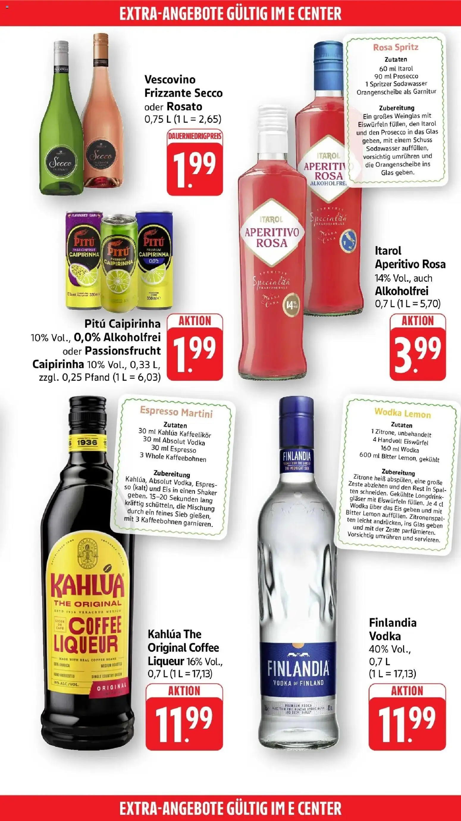 E center - E center: Wochenangebote – gültig ab 28.06.2026 | Seite: 49 | Produkte: Prosecco, Zitrone, Vodka, Eis