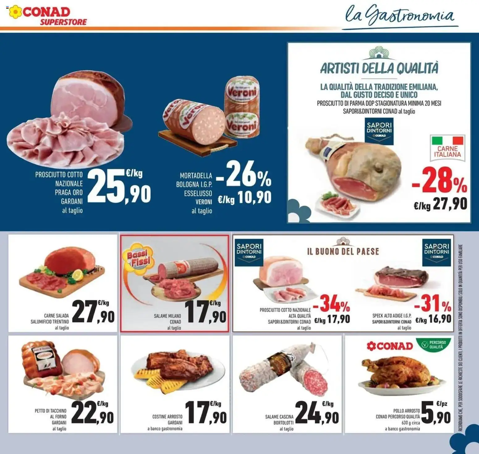 Volantino Conad del 04/06/2026 | Pagina: 21 | Prodotti: Speck, Prosciutto di Parma, Salame, Mortadella