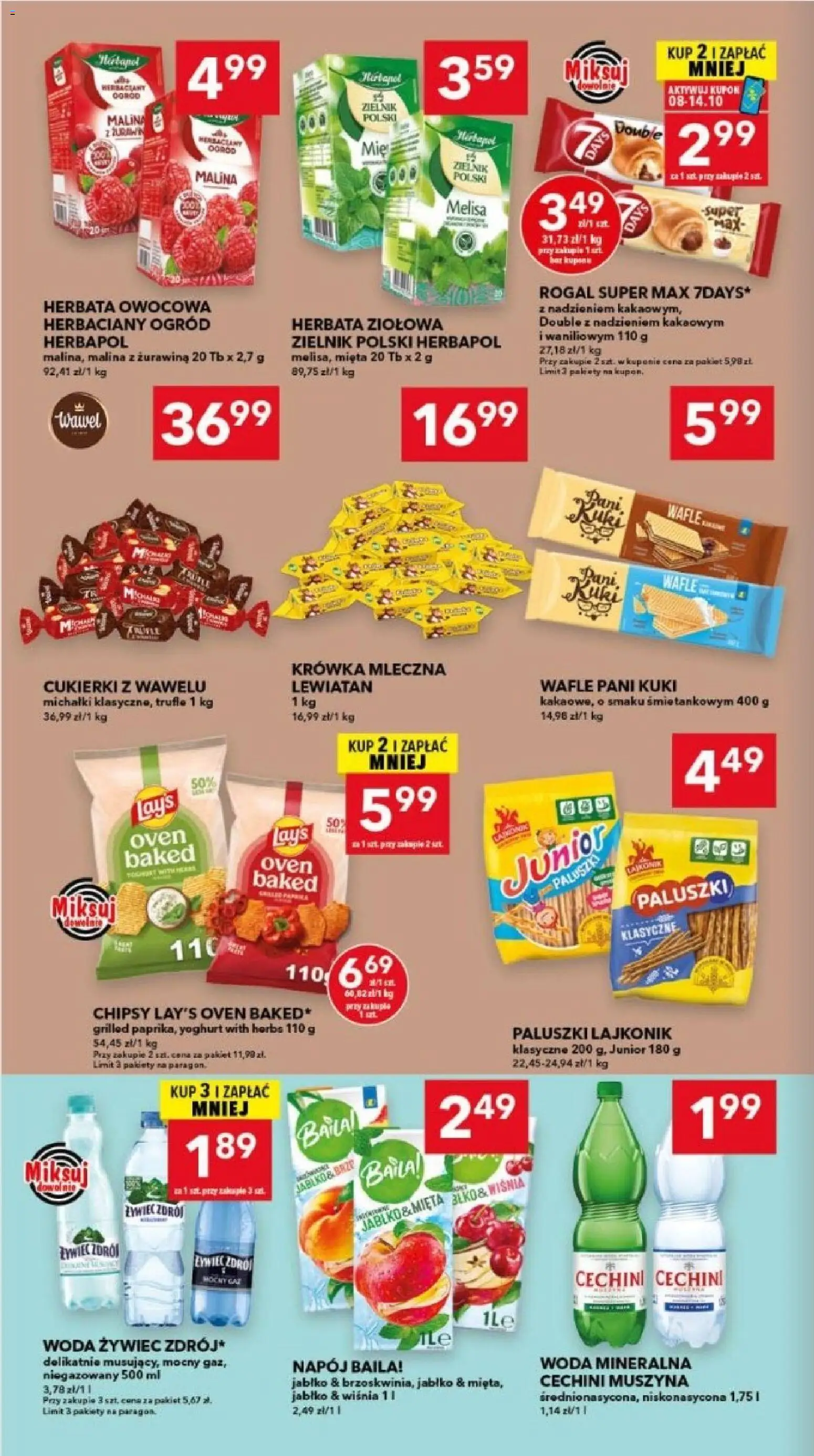 Lewiatan gazetka - Legnica od 08.10.2026 | Strona: 6 | Produkty: Wafle, Mięta, Cechini muszyna, Herbata ziołowa