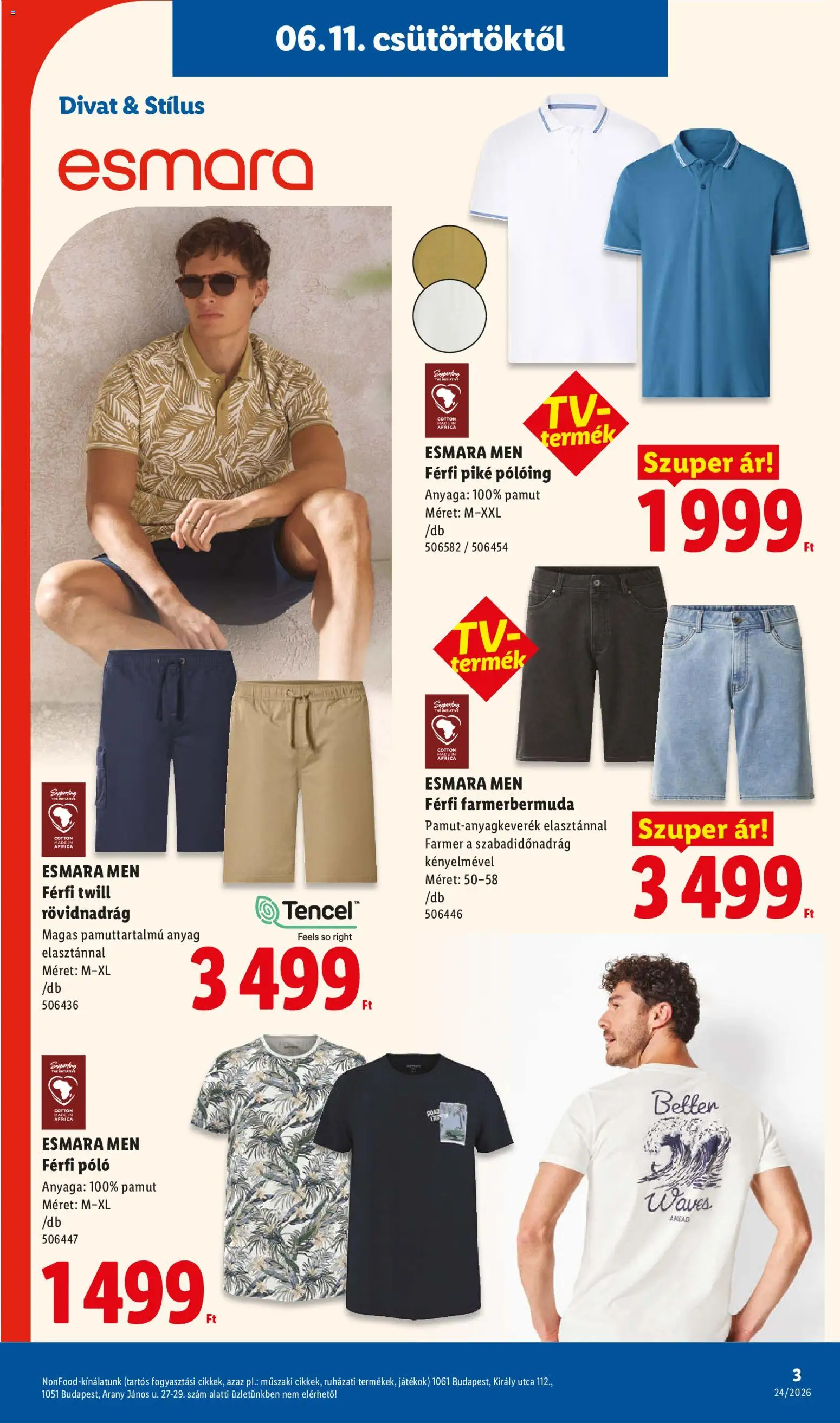 Lidl akciós ujság - amely érvényes a következő dátumtól: 11.06.2026 | Oldal: 3 | Termékek: Farmer, Pólóing, Játékok, Só