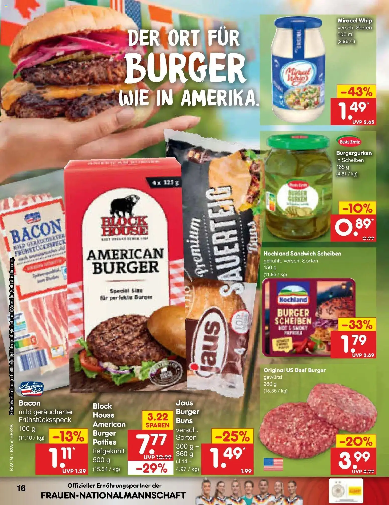 Netto Marken-Discount Prospekt Stemwede-Dielingen – gültig ab 08.06.2026 | Seite: 26 | Produkte: Burger, Miracel whip, Wurst, Fleisch