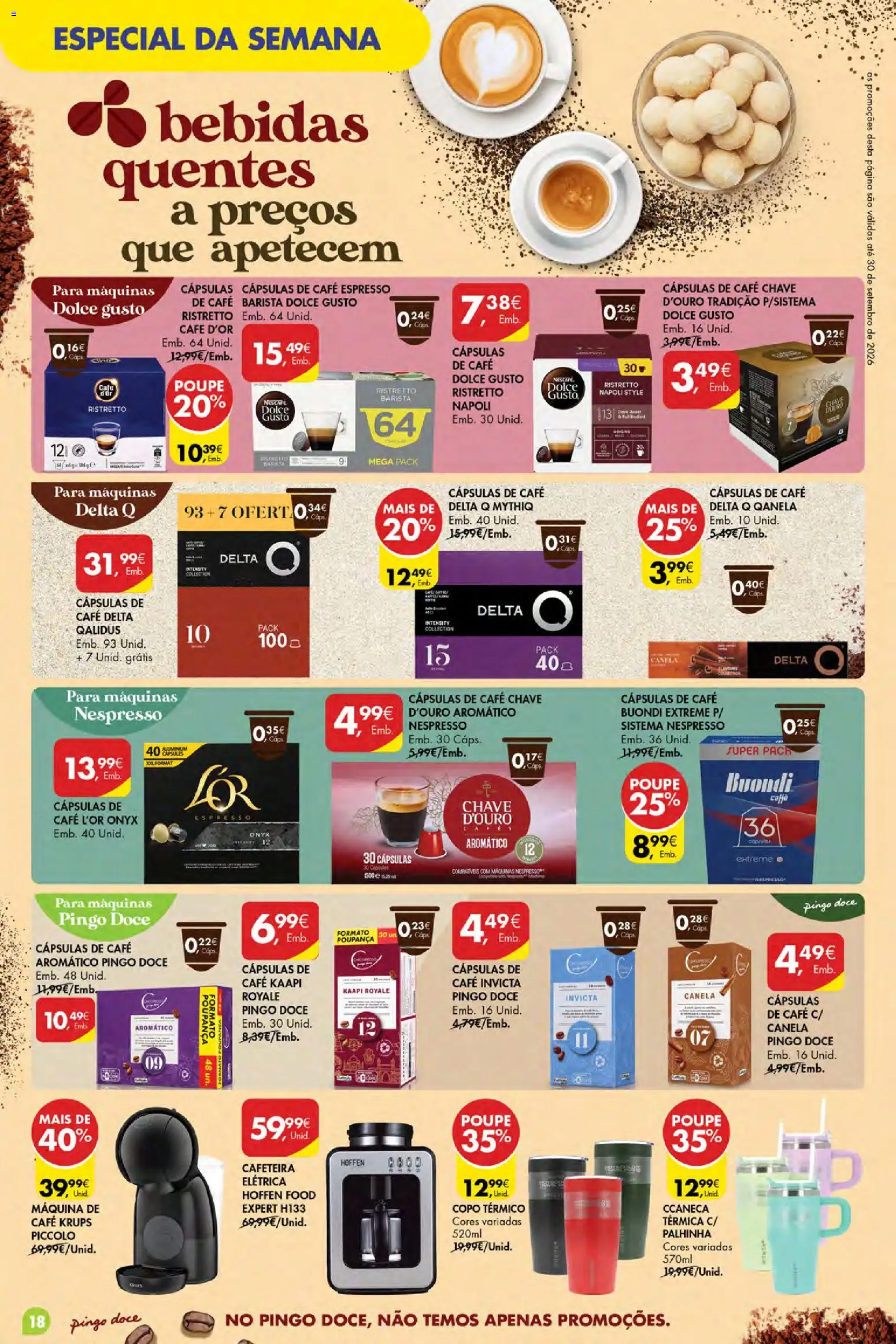 Pingo Doce Poupe Esta Semana Açores │ válido de 24/09/2026 | Página: 18 | Produtos: Delta q, Cafeteira, Café, Dolce gusto