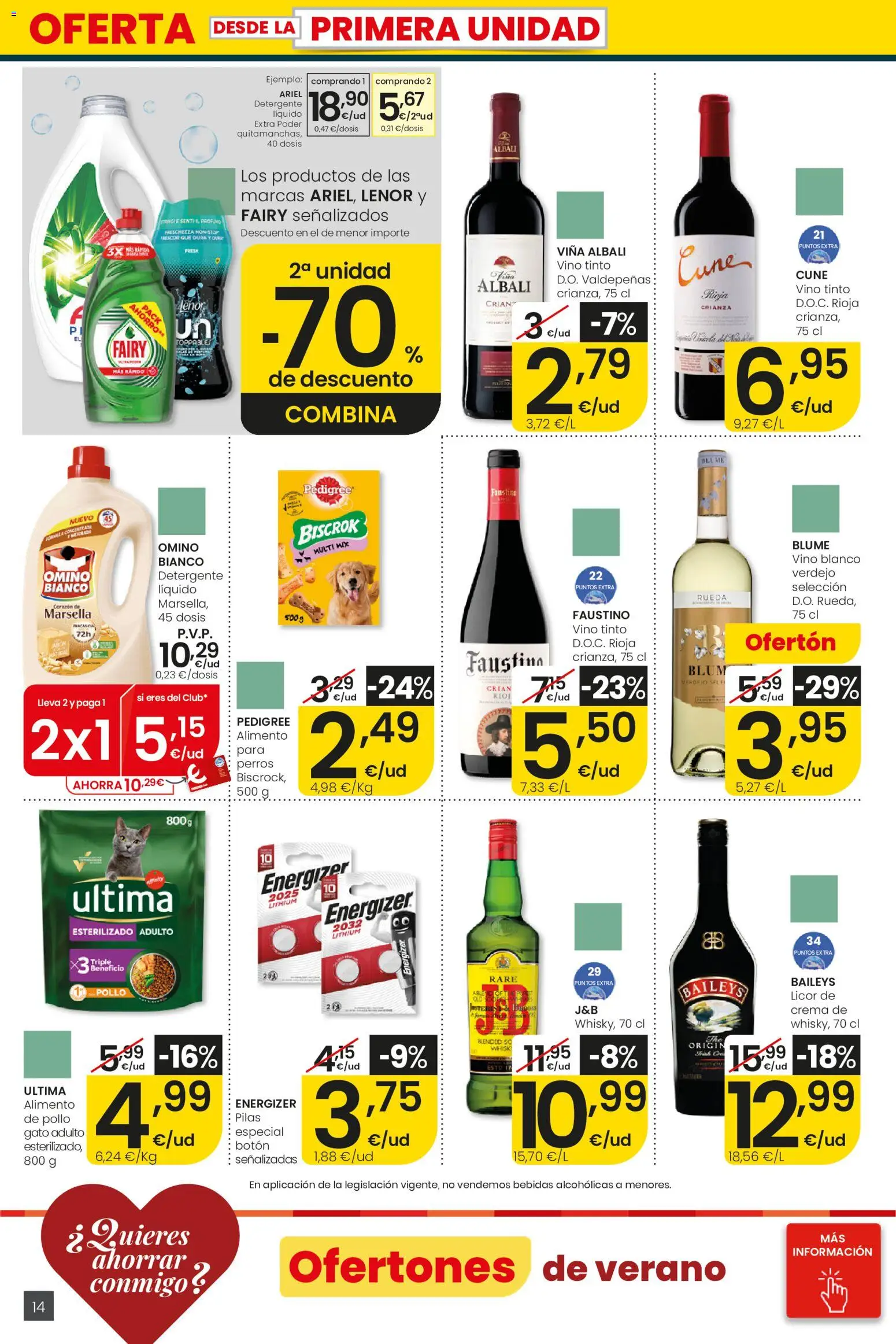 Eroski City │ válido desde el 30/07/2026 | Página: 14 | Productos: Licor, Detergente, Vino, Detergente líquido