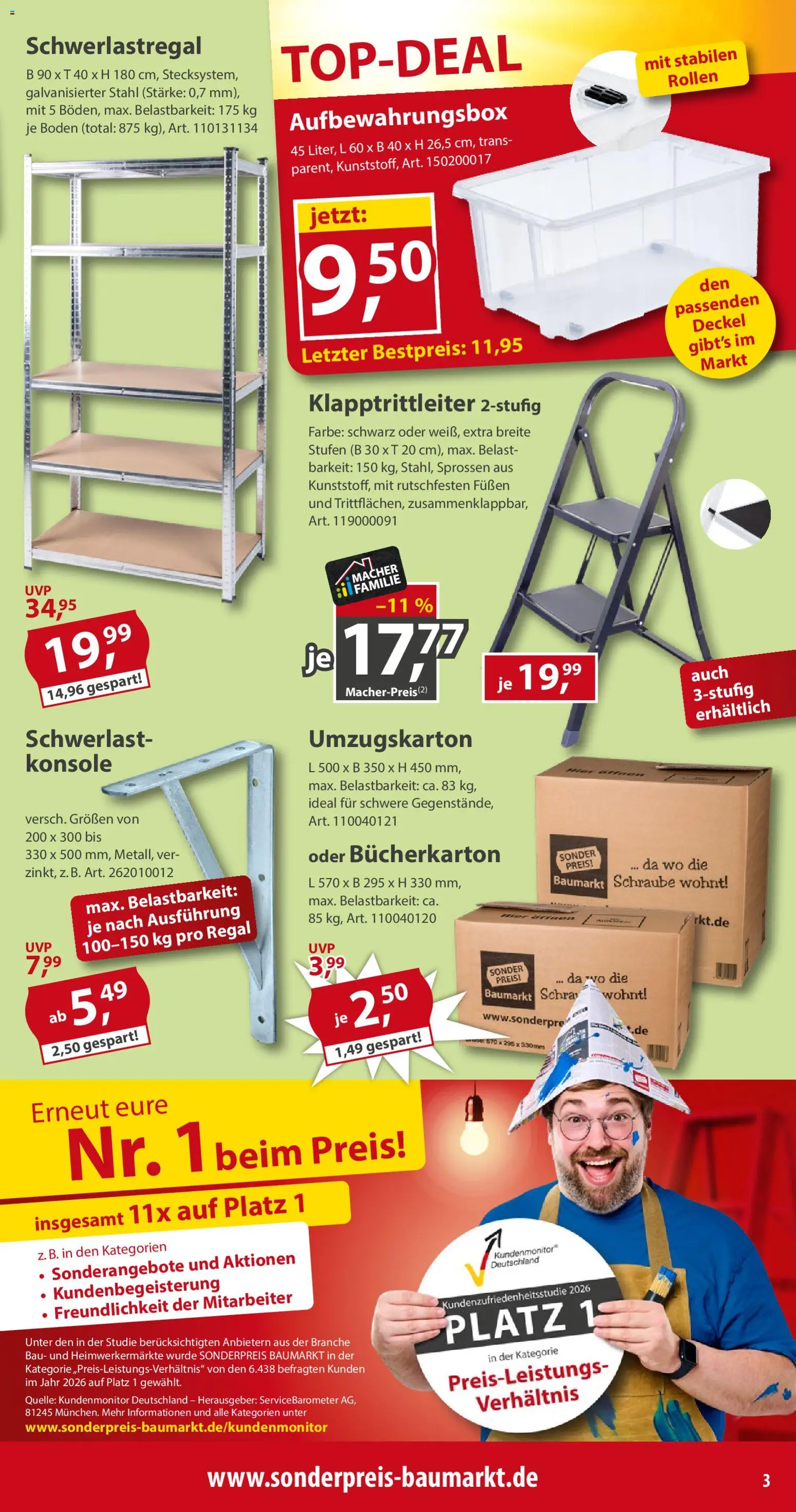 Sonderpreis Baumarkt Prospekt – gültig ab 03.10.2026 | Seite: 3 | Produkte: Regal, Schwerlastregal