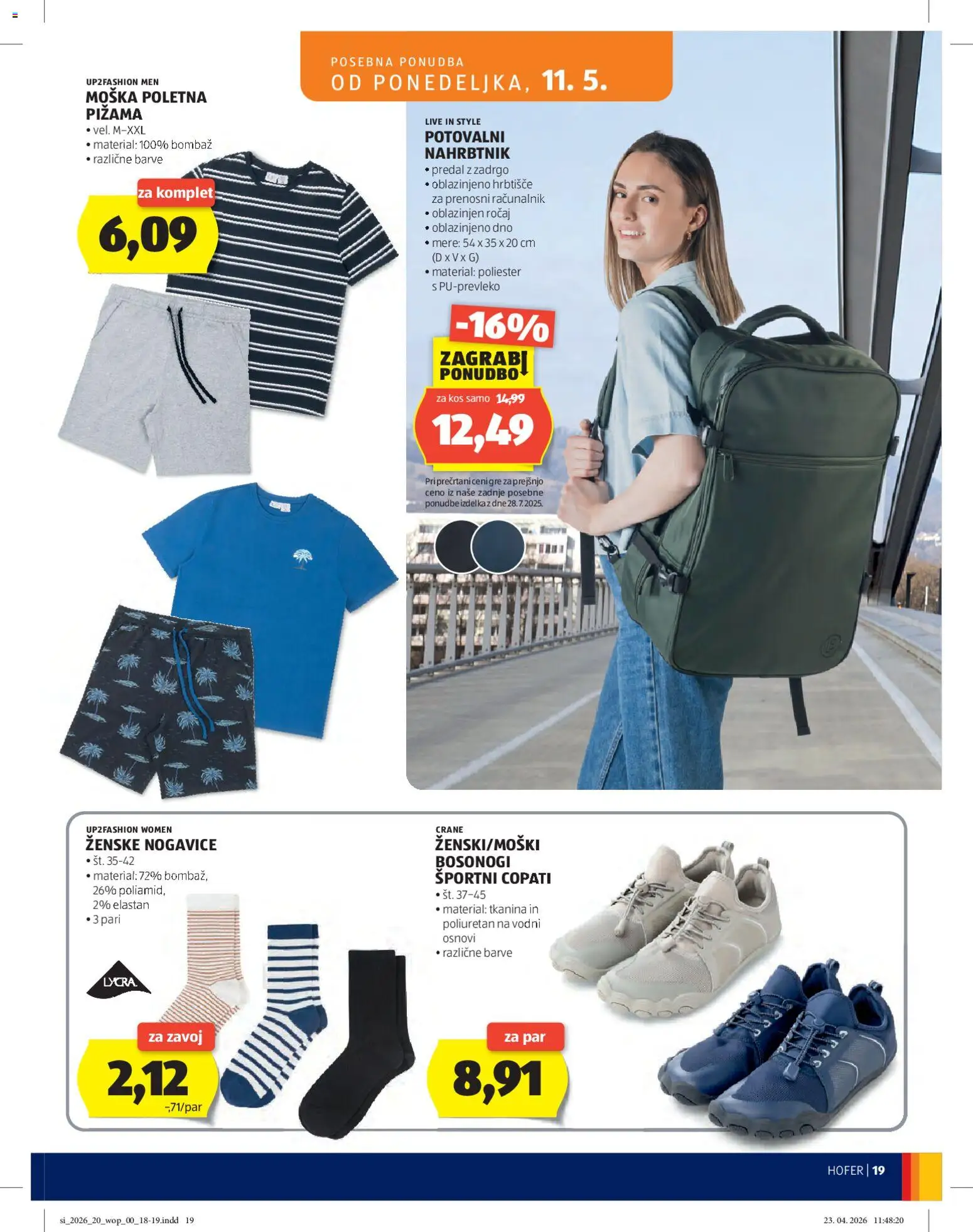 Novi Hofer katalog ponudbe – veljaven od 06.05.2026 | Stran: 19 | Izdelki: Racunalnik, Kos, Nogavice, Nahrbtnik