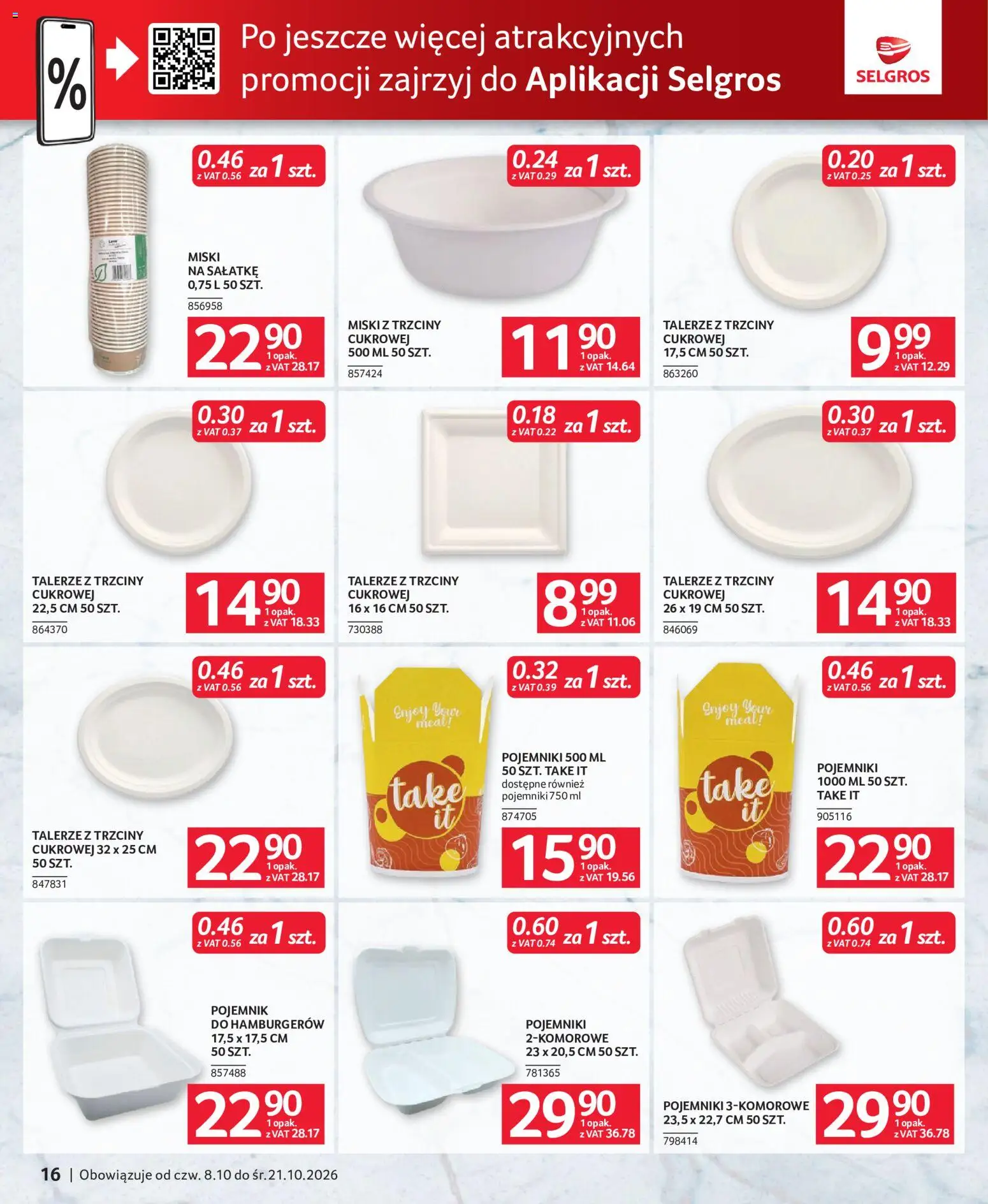 Selgros cash&carry gazetka - Oferta dla gastronomii od 08.10.2026 | Strona: 16 | Produkty: Talerze