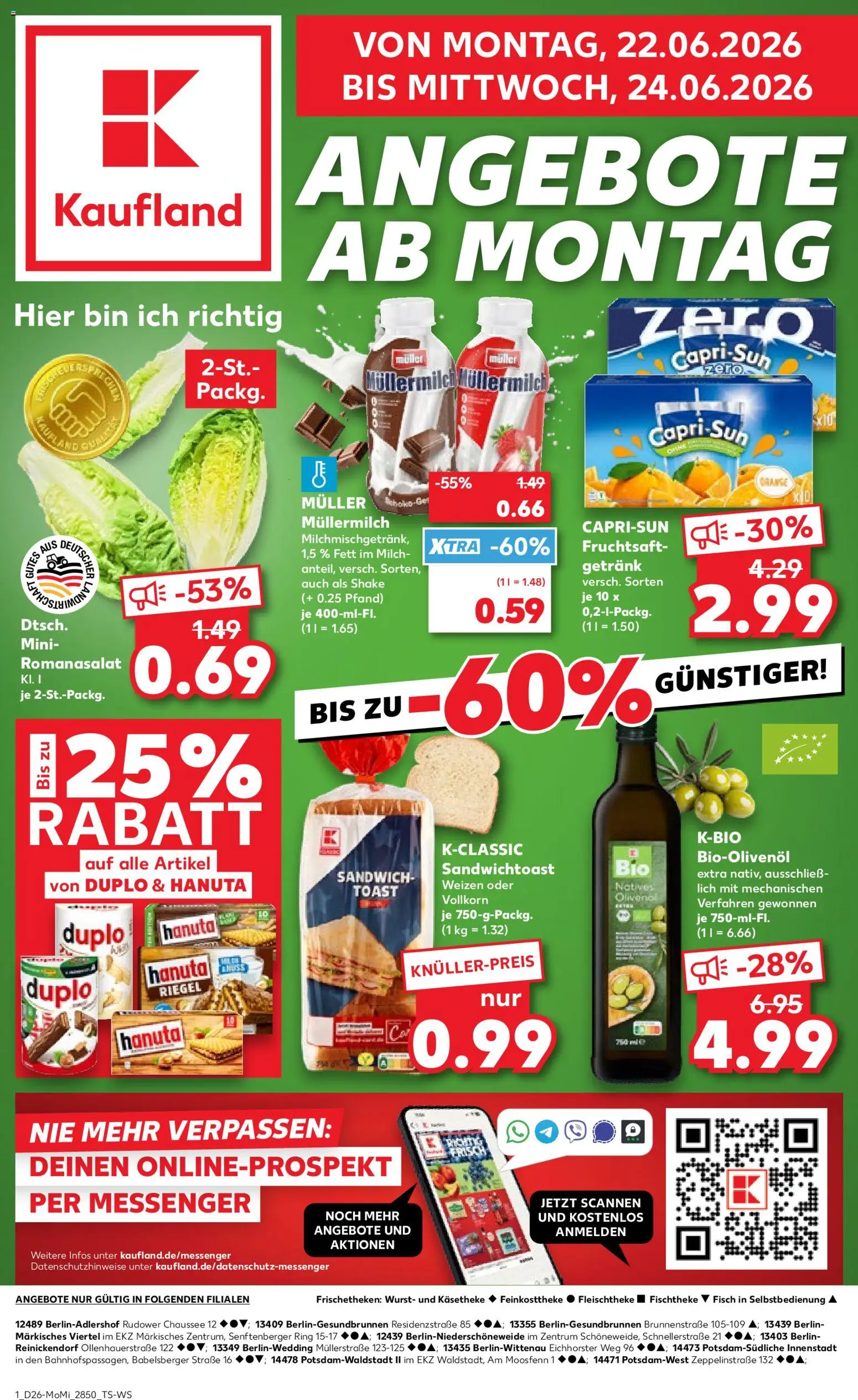 Kaufland Německo leták - Potsdam od 22.06.2026 | Strana: 1