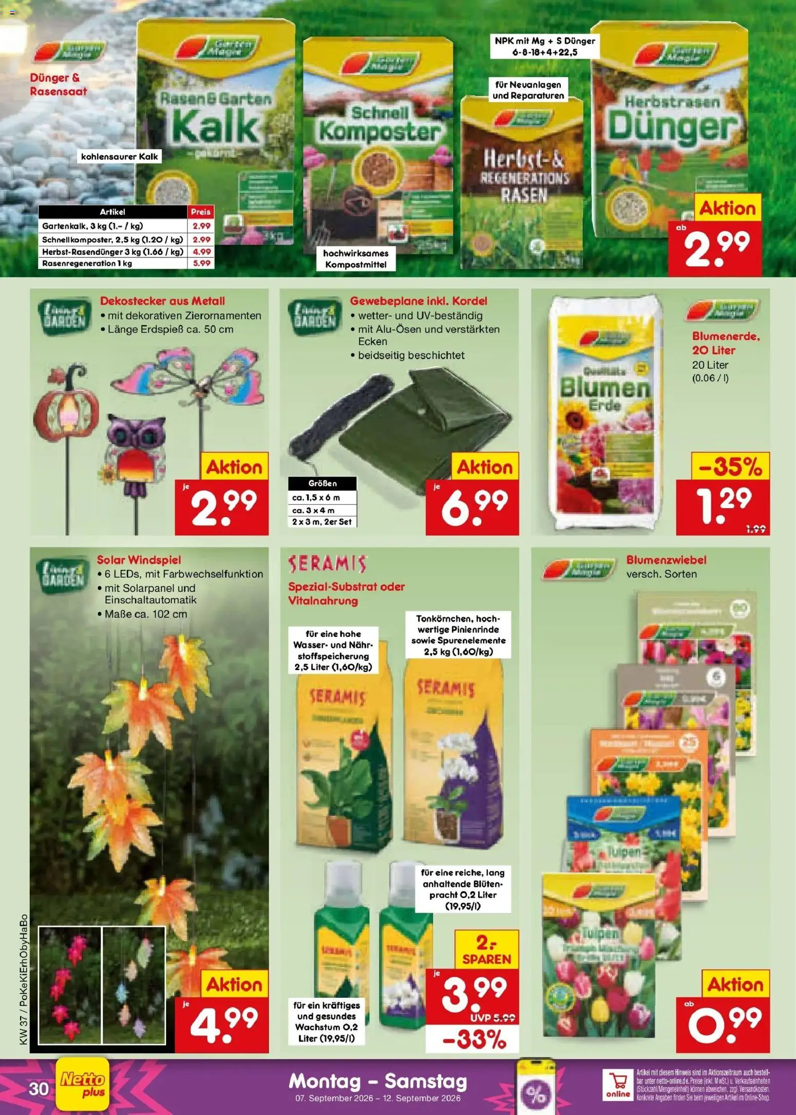 Netto Marken-Discount Prospekt Bad Friedrichshall – gültig ab 07.09.2026 | Seite: 48 | Produkte: Blumen, Kalk, Wasser