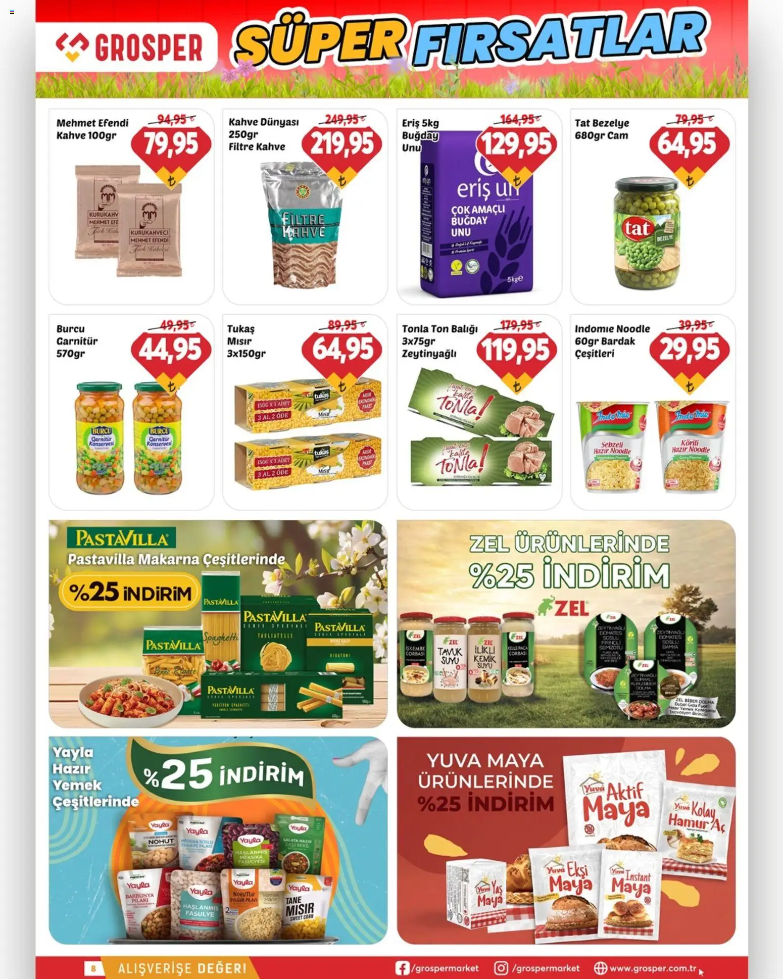 Grosper Katalog - 22.04.2026 tarihinden itibaren geçerlidir | Sayfa: 8 | Ürünler: Pilaki, Biber, Bezelye, Ton balığı