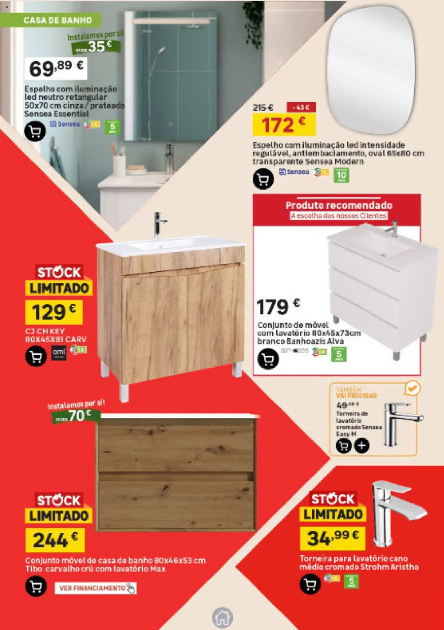 Leroy Merlin Catálogo Açores │ válido de 27/08/2026 | Página: 9 | Produtos: Torneira, Iluminação, Lavatório, Espelho