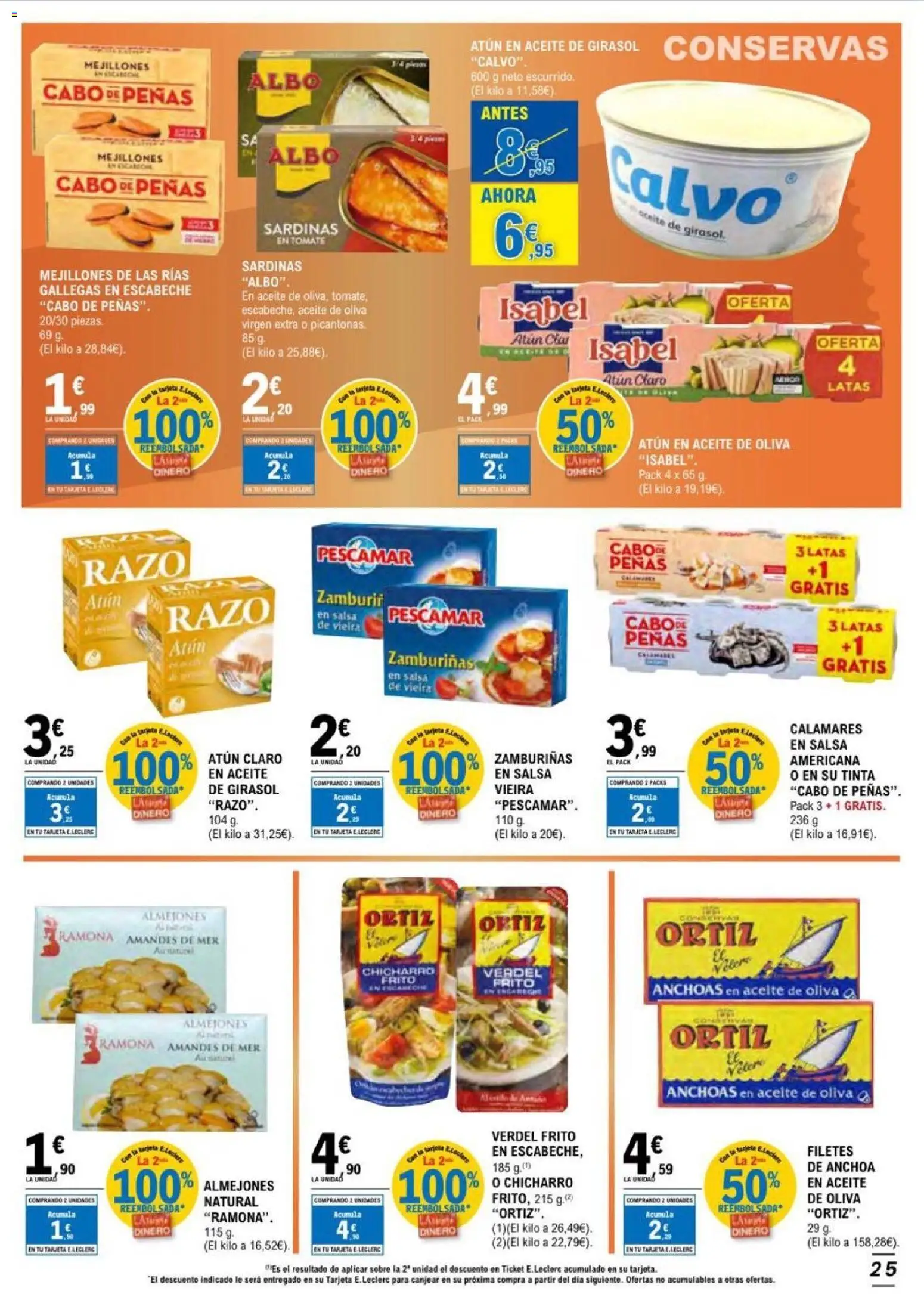E.Leclerc folleto Salamanca │ válido desde el 17.06.2026 | Página: 25 | Productos: Tableta, Aceite de girasol, Anchoa, Atún claro