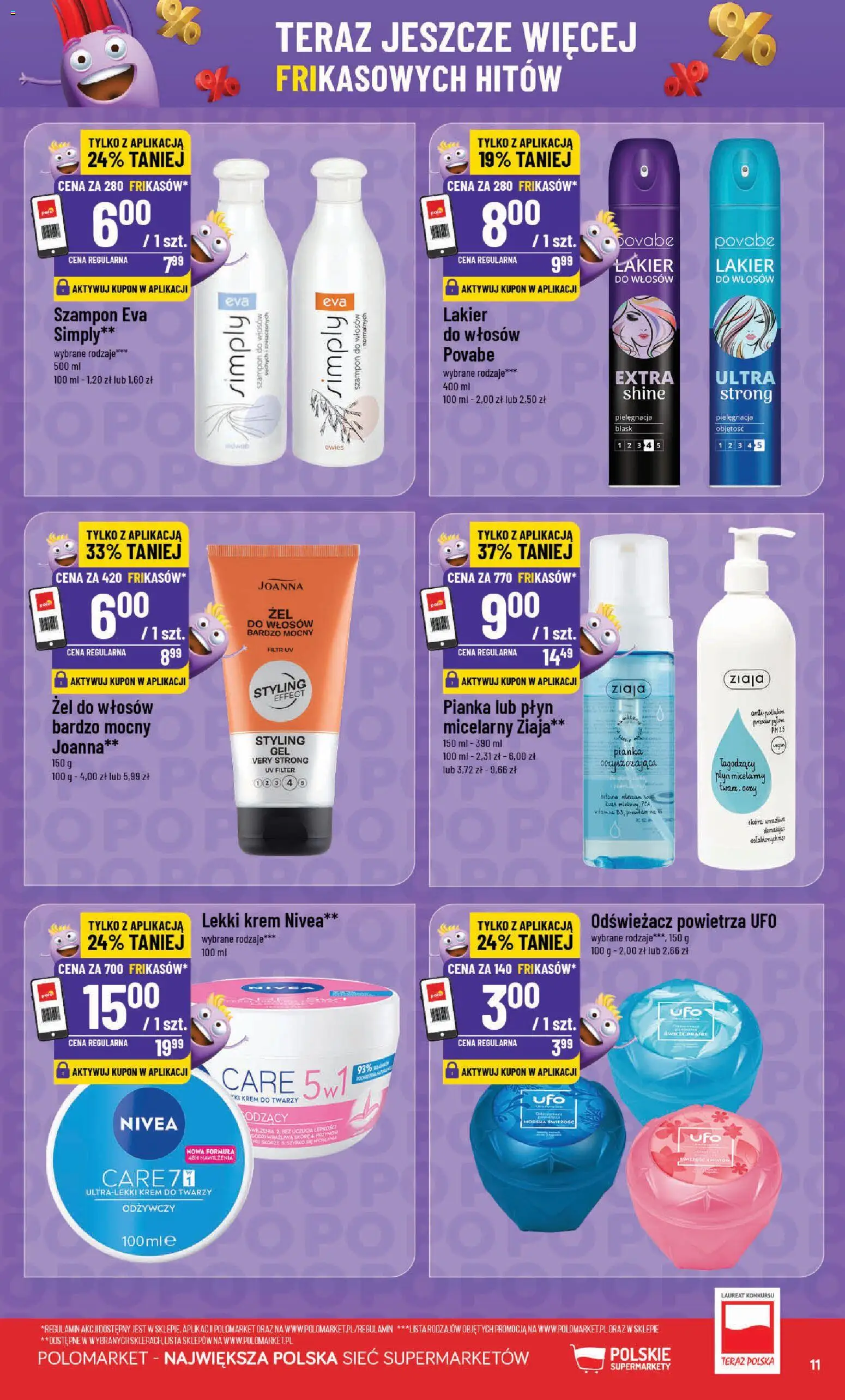 POLOmarket gazetka - Frikasowe Hity od 30.09.2026 | Strona: 11 | Produkty: Odświeżacz, Szampon, Krem, Krem do twarzy
