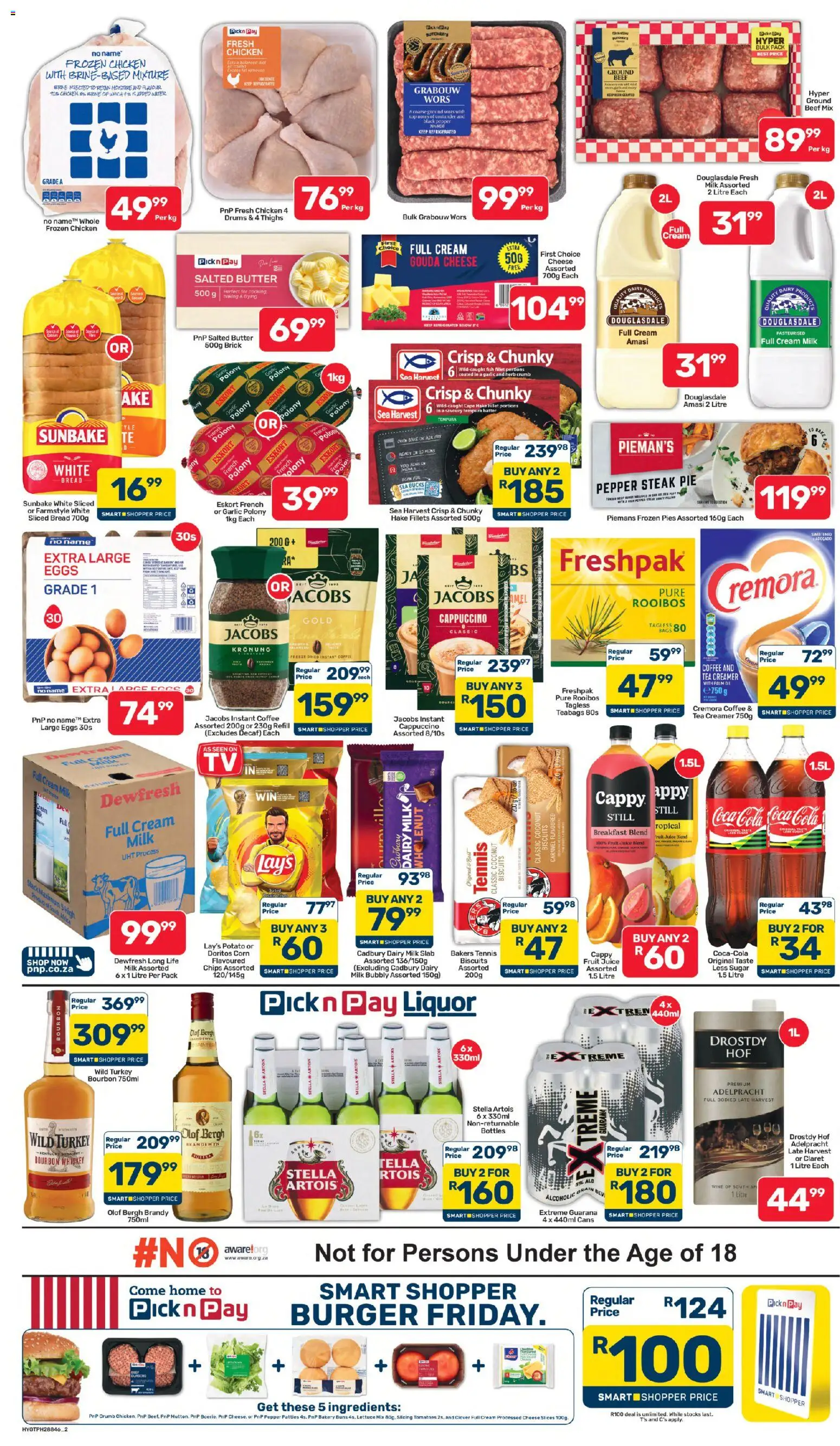 New Pick n Pay catalogue – valid from 07/08/2026 | Page: 2 | Products: Corn, Milk, Juice, Chips