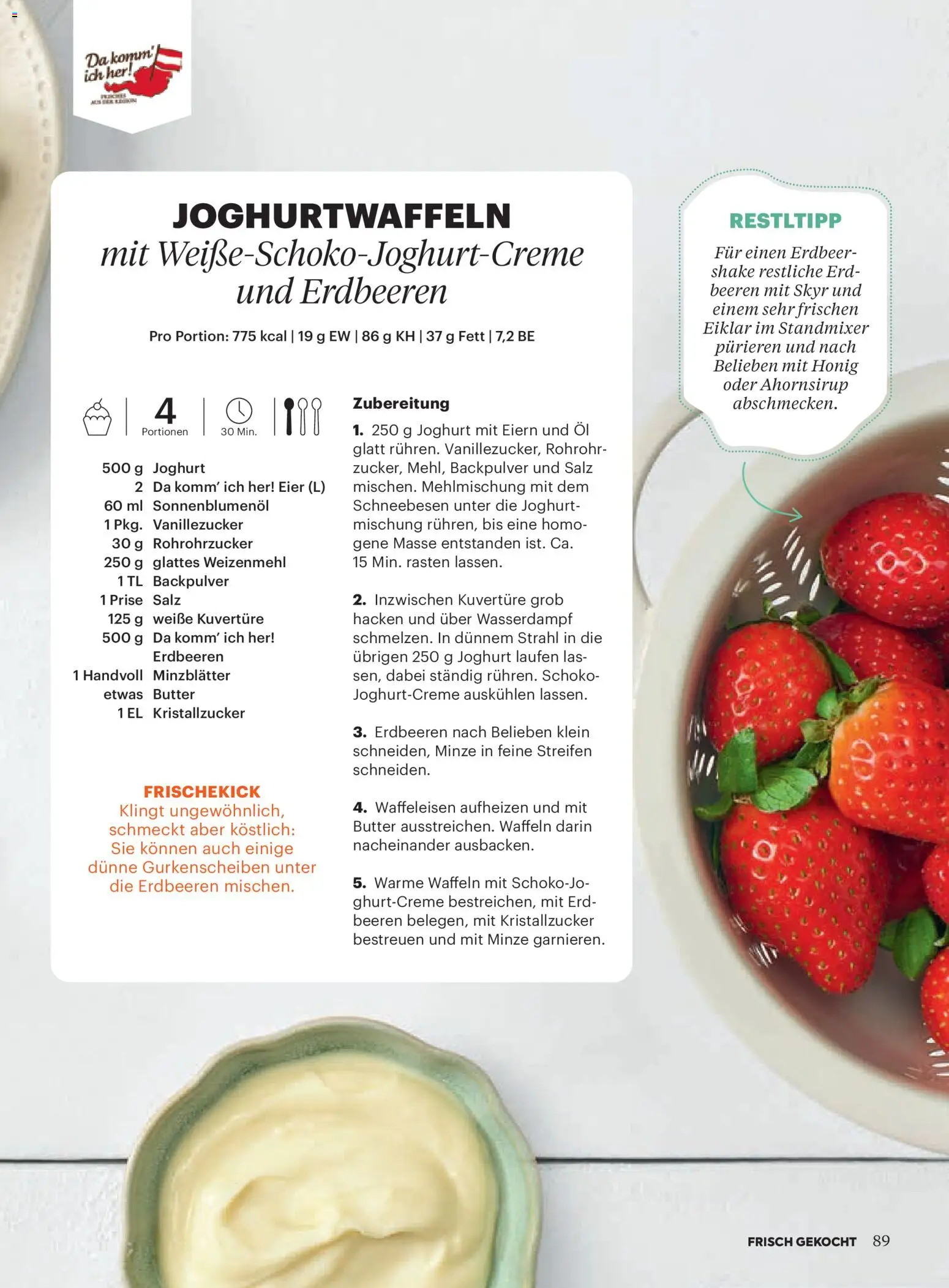 Billa Frisch Gekocht gültig ab 01.05.2026 | Seite: 89 | Produkte: Erdbeeren, Butter, Joghurt, Eier