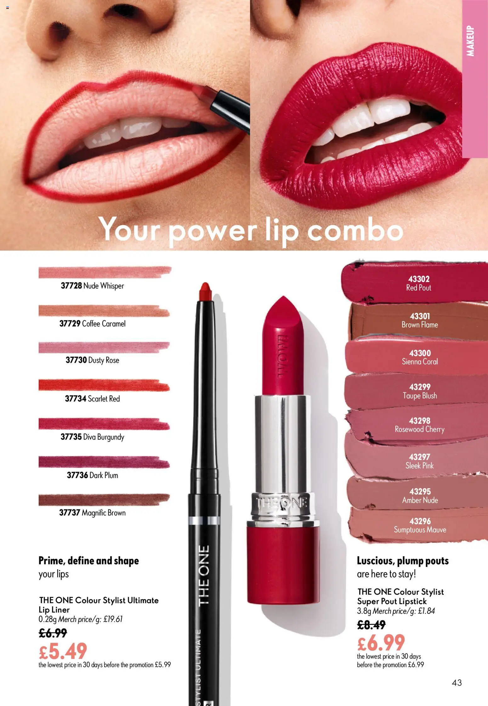 {H1} | Page: 43 | Products: Lipstick, Coffee