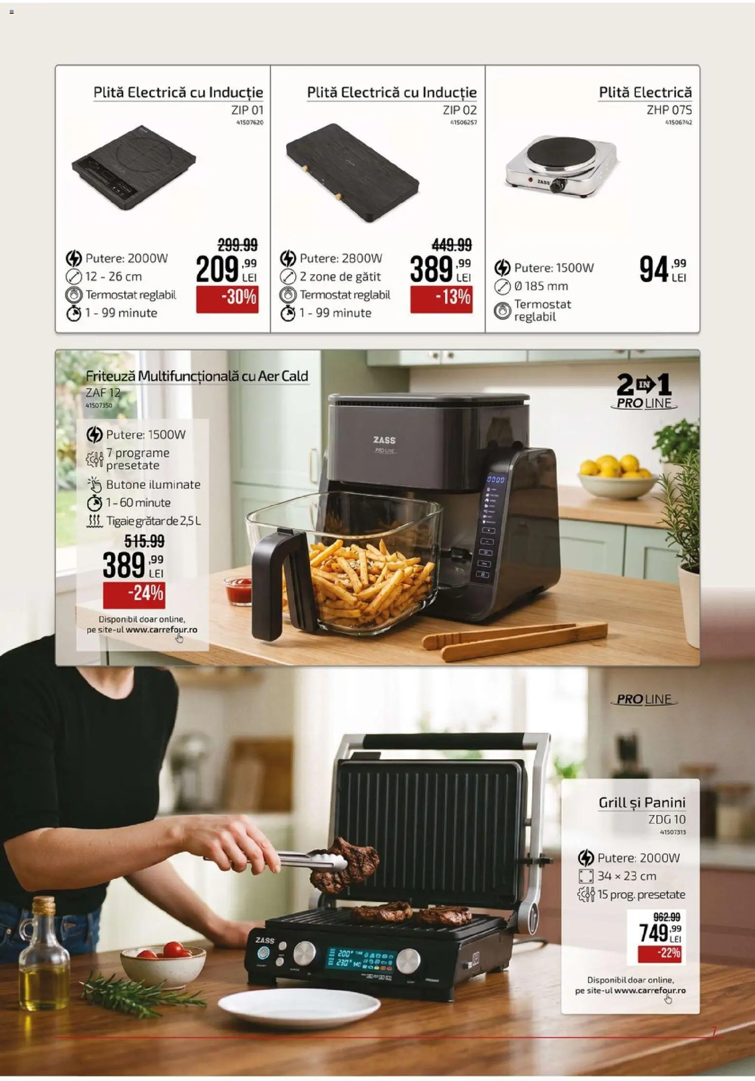 Noul catalog Carrefour – valabil de la 09.09.2026 | Pagină: 7 | Produse: Electrică, Plită, Tigaie, Friteuză