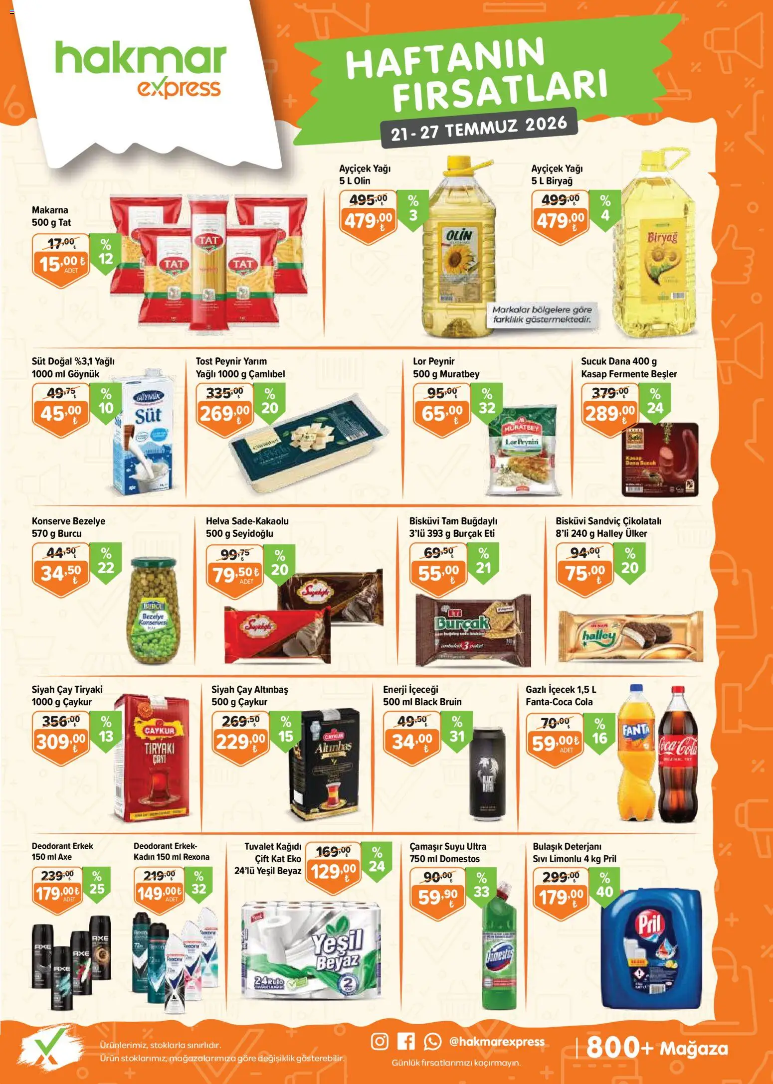 Hakmar Express Katalog - 21 Temmuz 2026 tarihinden itibaren geçerlidir | Sayfa: 1 | Ürünler: Tuvalet, Süt, Bulaşık deterjanı, Fanta