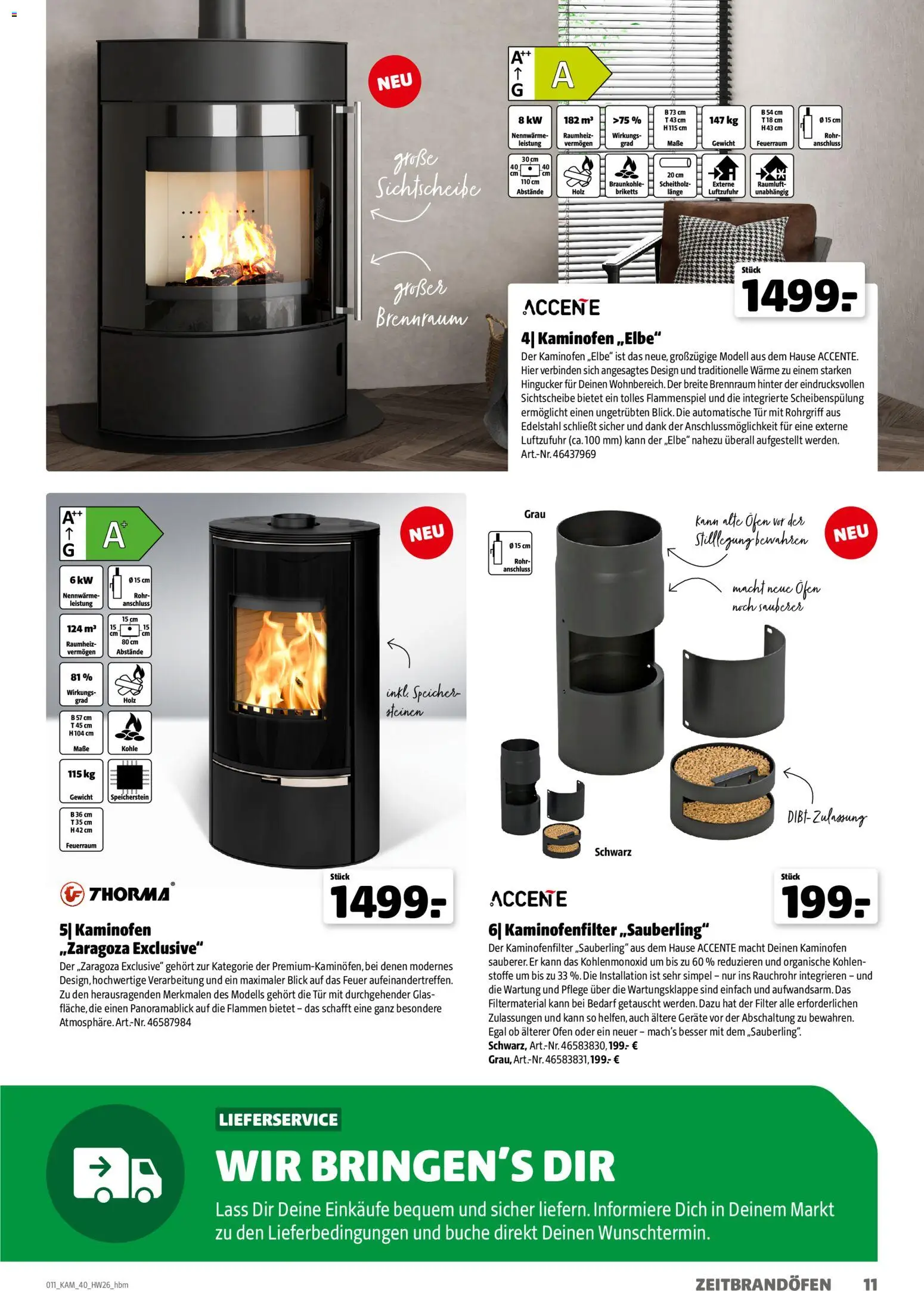 Hagebau Kaminofen & Zubehör – gültig ab 29.06.2026 | Seite: 11 | Produkte: Ofen, Gewicht, Tür, Kaminofen