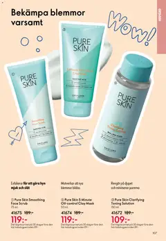 Pure Skin 5 Minute Oil-control Clay Mask, Motverkar att nya blemmor bildas. 50 ml. - Förhandsvisning av reklamblad från butik Oriflame aktuell från 03.06.2026 | Sida: 107