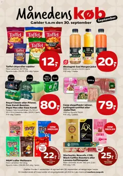 Royal Classic eller Pilsner, Faxe Kondi Booster, Pepsi Max eller Faxe Kondi, Sælges i hele forpakninger. 8 x 50 cl. / 20 x 33 cl. Literpris maks. 20,00 + pant. Frit valg. 1 pakke. gyldig fra 25/09/2026 | Side: 18