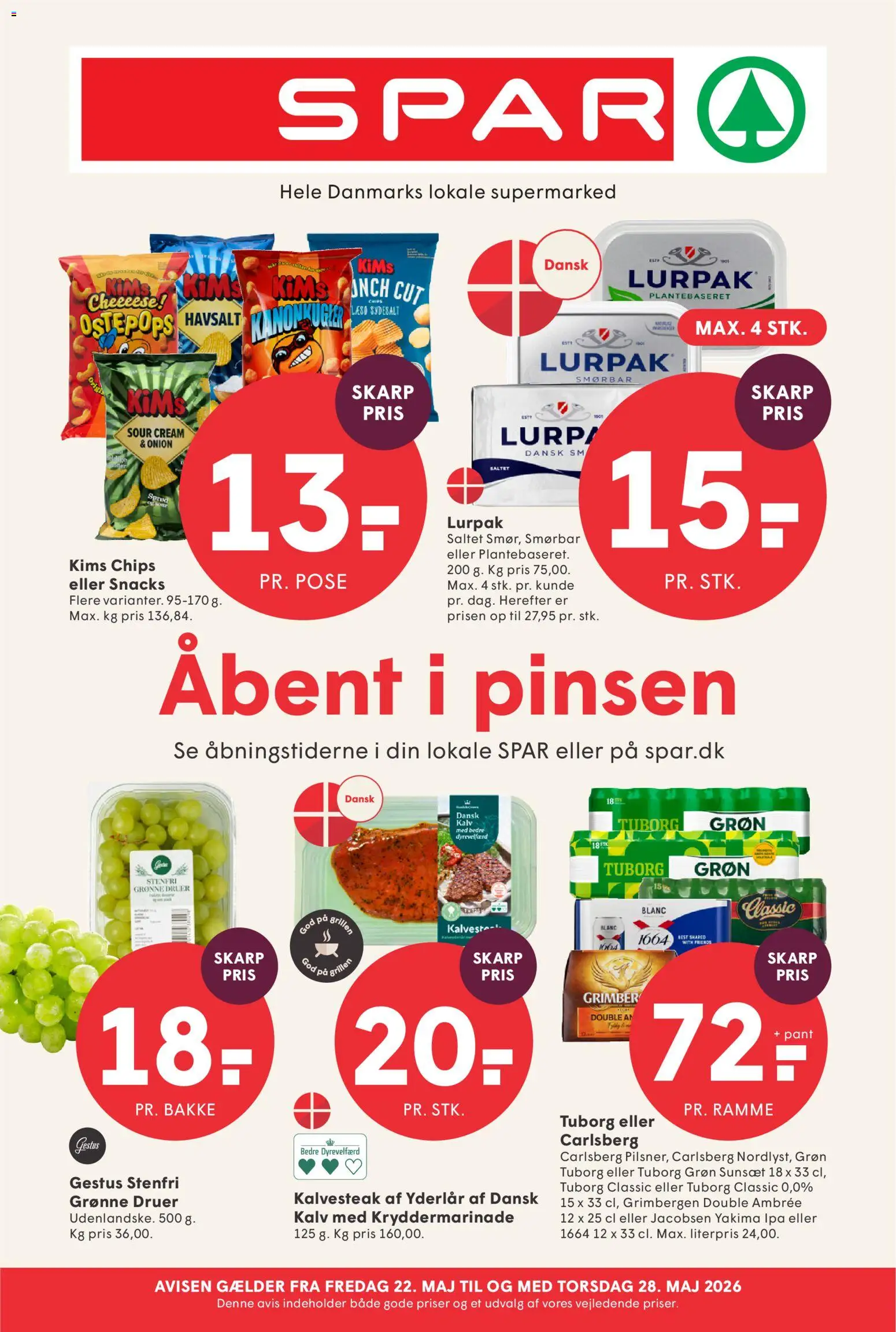 Spar tilbudsavis – gyldig fra 22.05.2026 | Side: 1 | Produkter: Chips